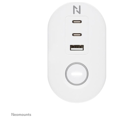 Neomounts | Desk socket with clamp and USB-C and USB-A ports - Quick charge | DS22-840WH6 | White