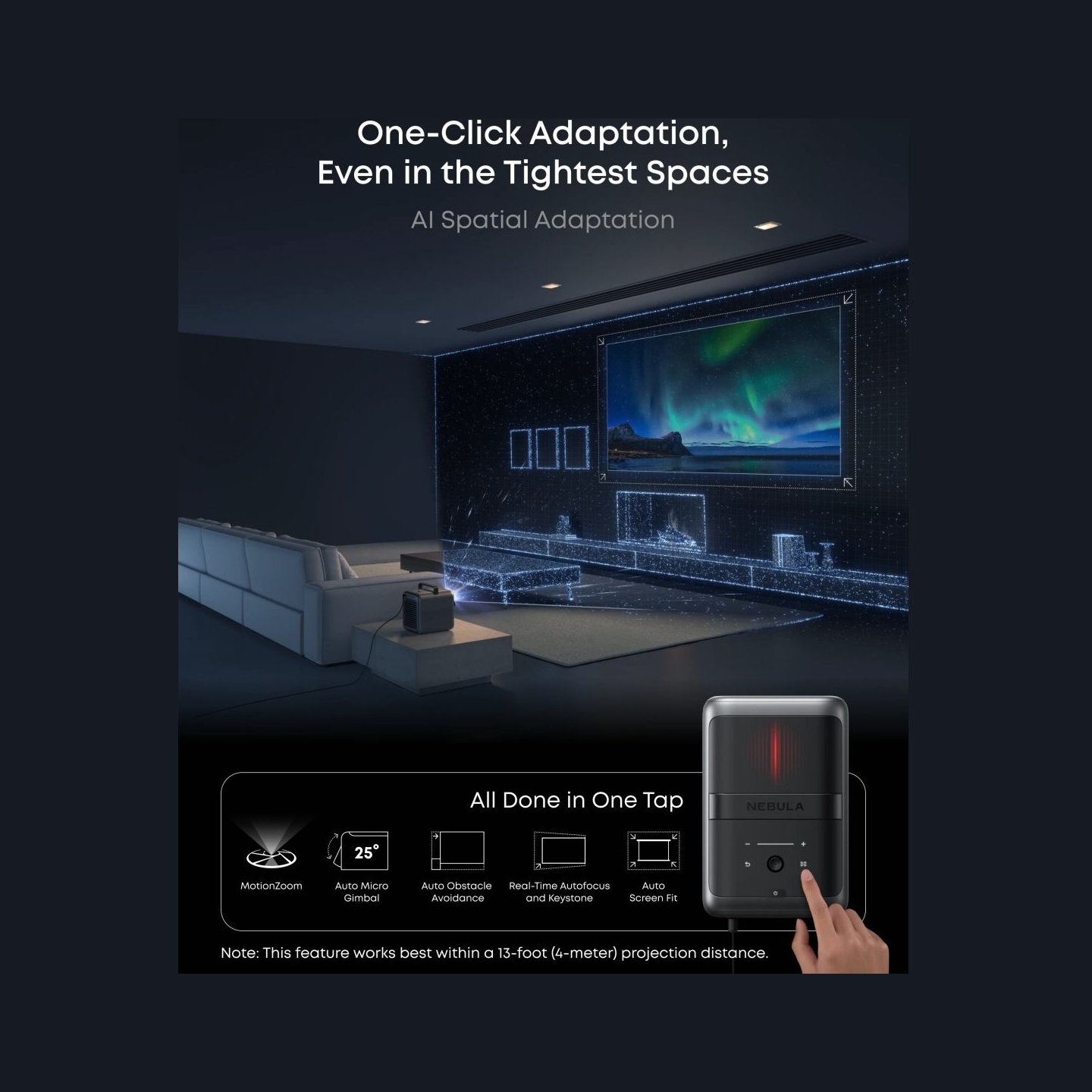 Anker Nebula | Laser Projector | 4K UHD (3840 x 2160) | 3500 ANSI lumens | Black/Gray