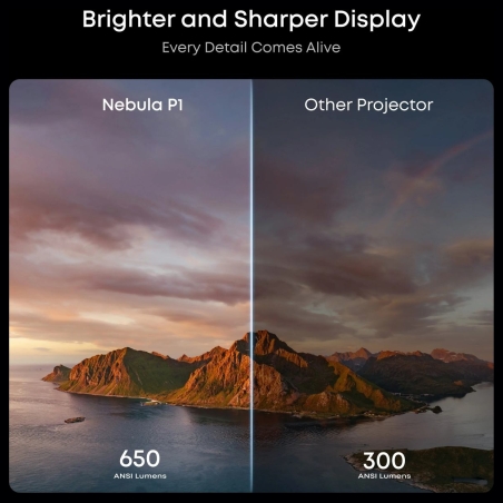 Anker Nebula Nebula P1 Portable Projector with Detachable Speakers | Full HD (1920x1080) | 650 ANSI lumens | Grey