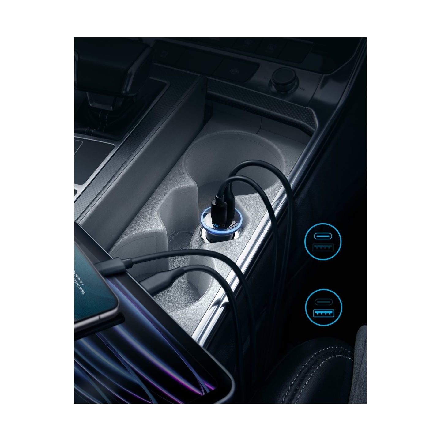 Anker Car Charger 1A/1C PD 53W with PPS | A2735G11