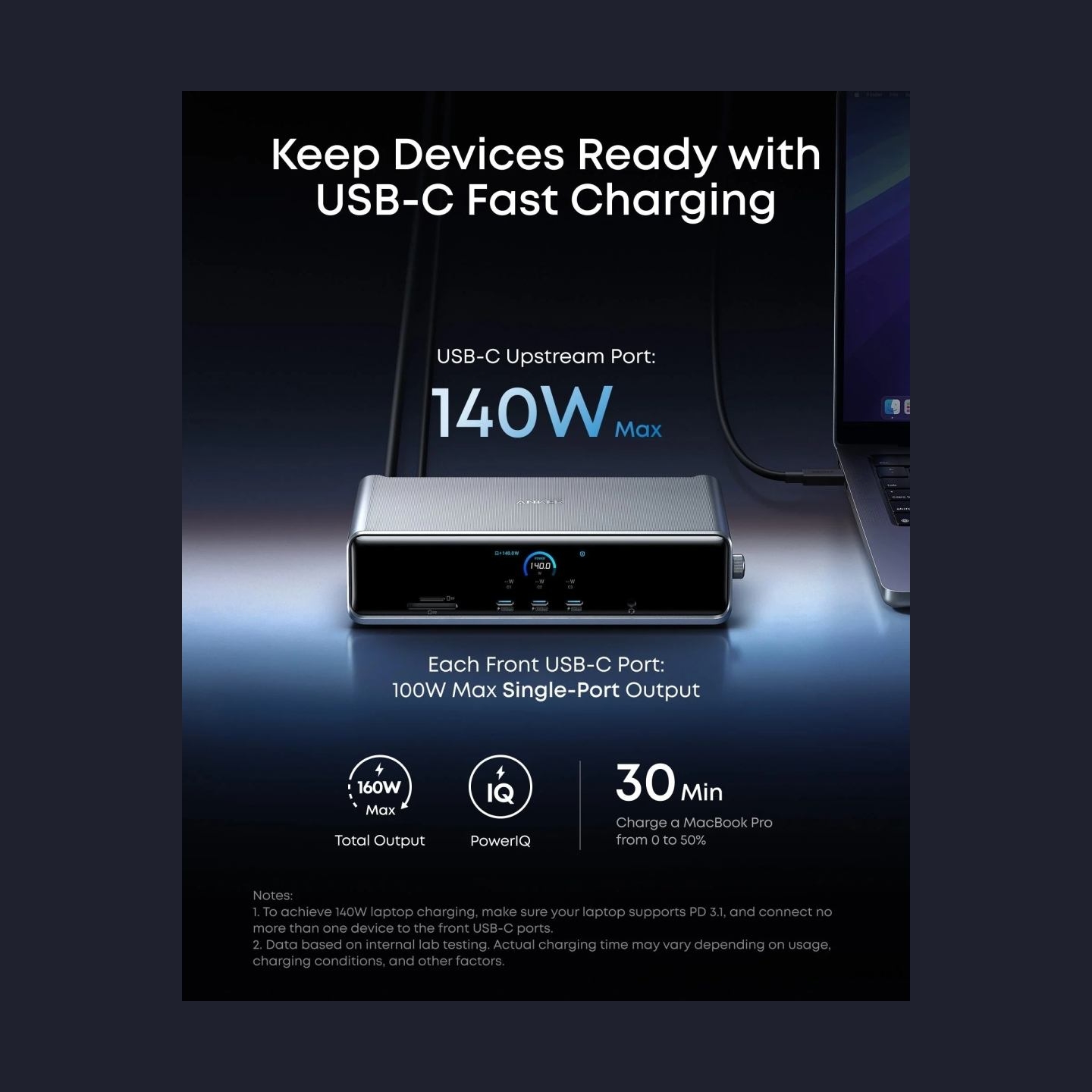 Anker Prime Docking Station (14-in-1, Triple Display, DisplayLink) | A83B33A1