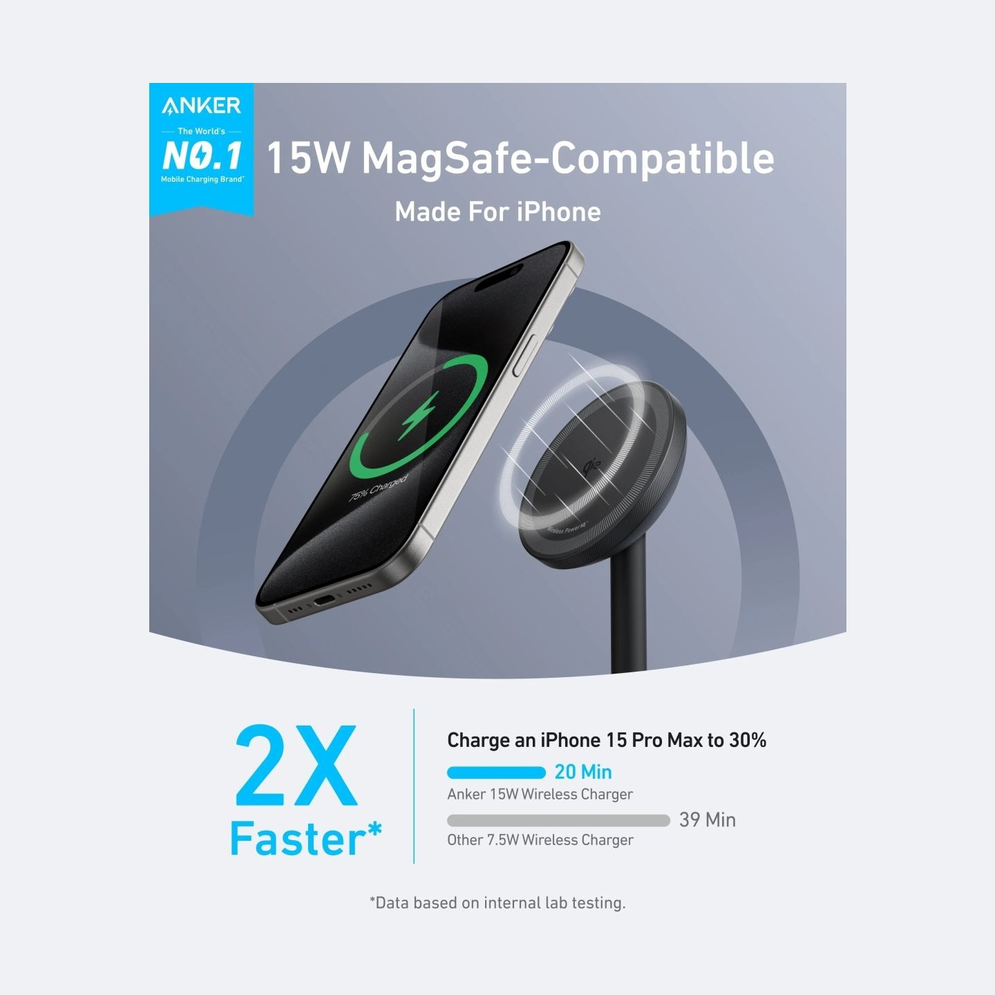 Anker MagGo Wireless Qi2 15W Charger | A25X1H11