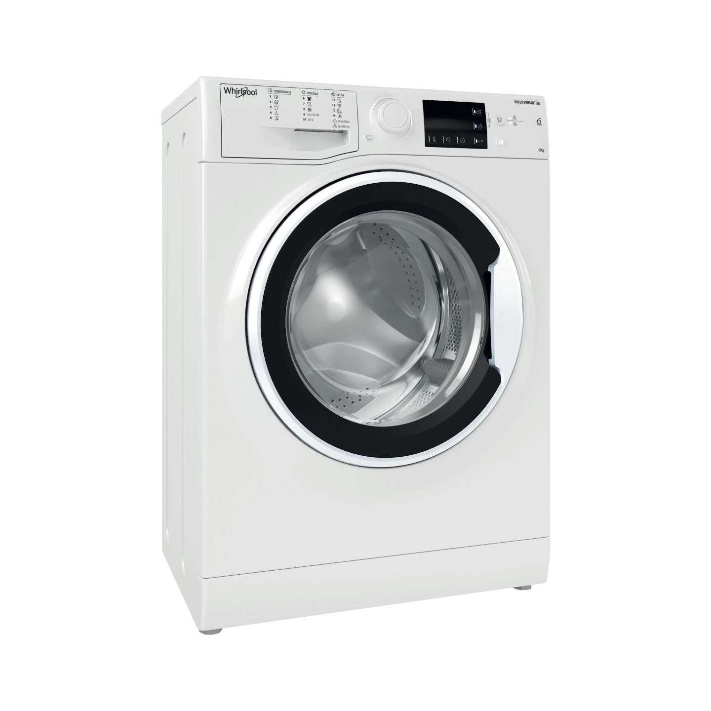 Whirlpool Washing machine | WRBSB 6249 W EU | Energy efficiency class C | Front loading | Washing capacity 6 kg | 1200 RPM | Dep