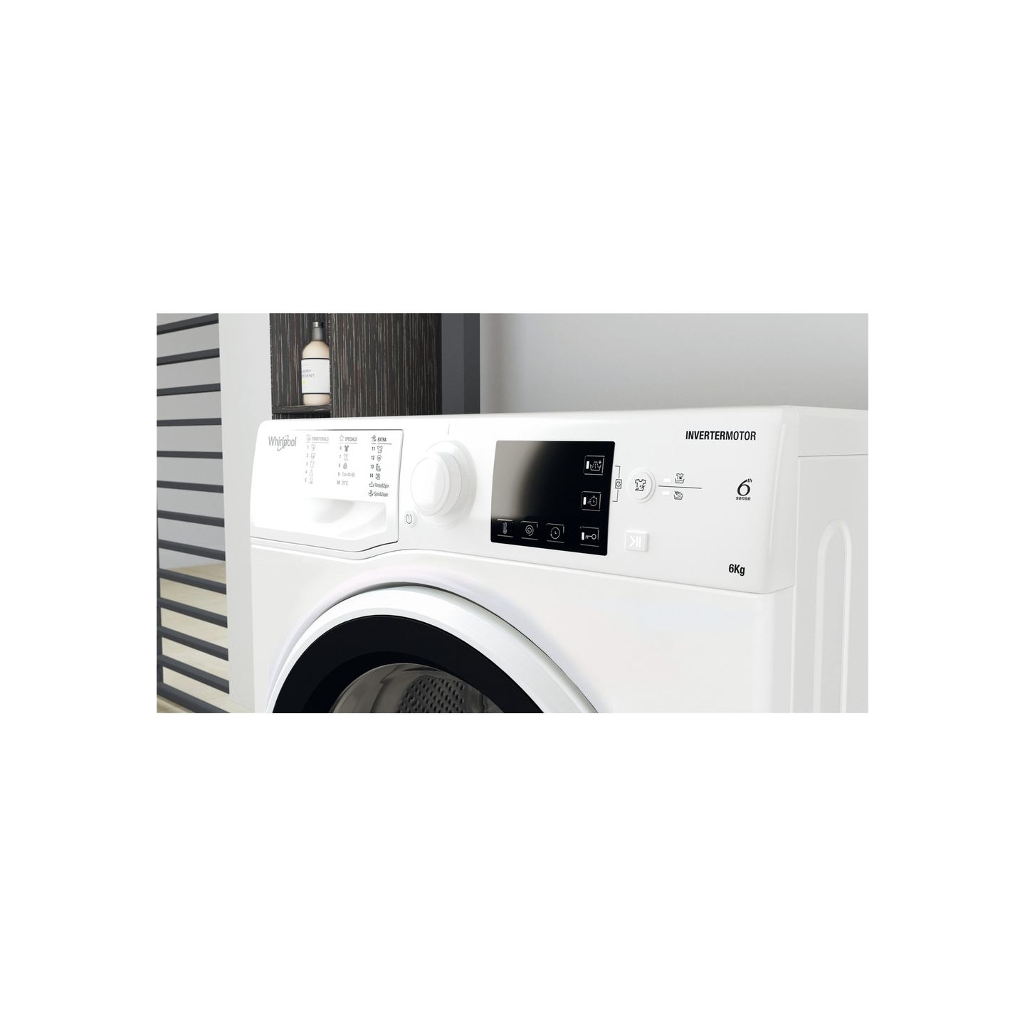 Whirlpool Washing machine | WRBSB 6249 W EU | Energy efficiency class C | Front loading | Washing capacity 6 kg | 1200 RPM | Dep