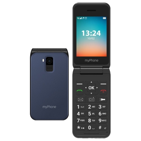 Myphone Flip | LTE | Navy Blue | 2.8 " | TFT | 48 MB | 128 MB | 3G | Bluetooth | 2.1 | USB version Type-C | Built-in camera | Ma