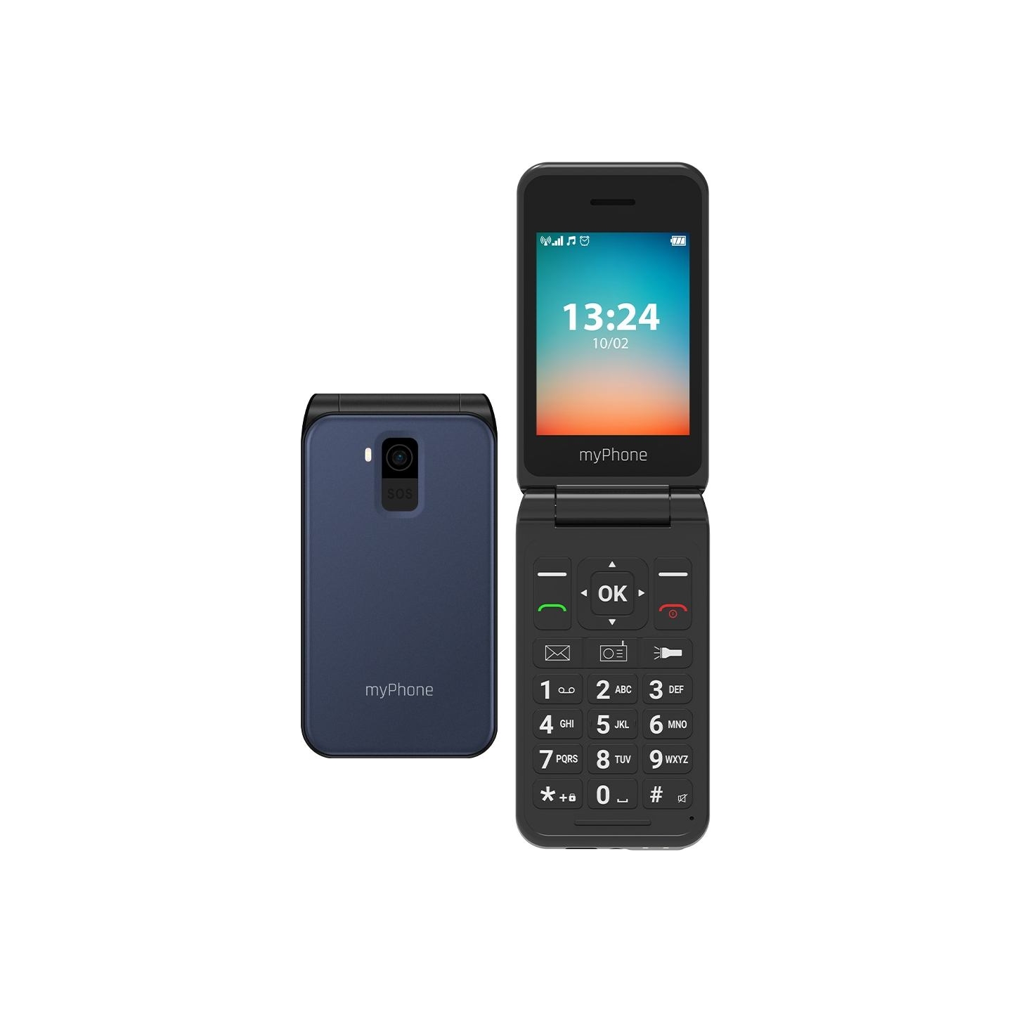 Myphone Flip | LTE | Navy Blue | 2.8 " | TFT | 48 MB | 128 MB | 3G | Bluetooth | 2.1 | USB version Type-C | Built-in camera | Ma
