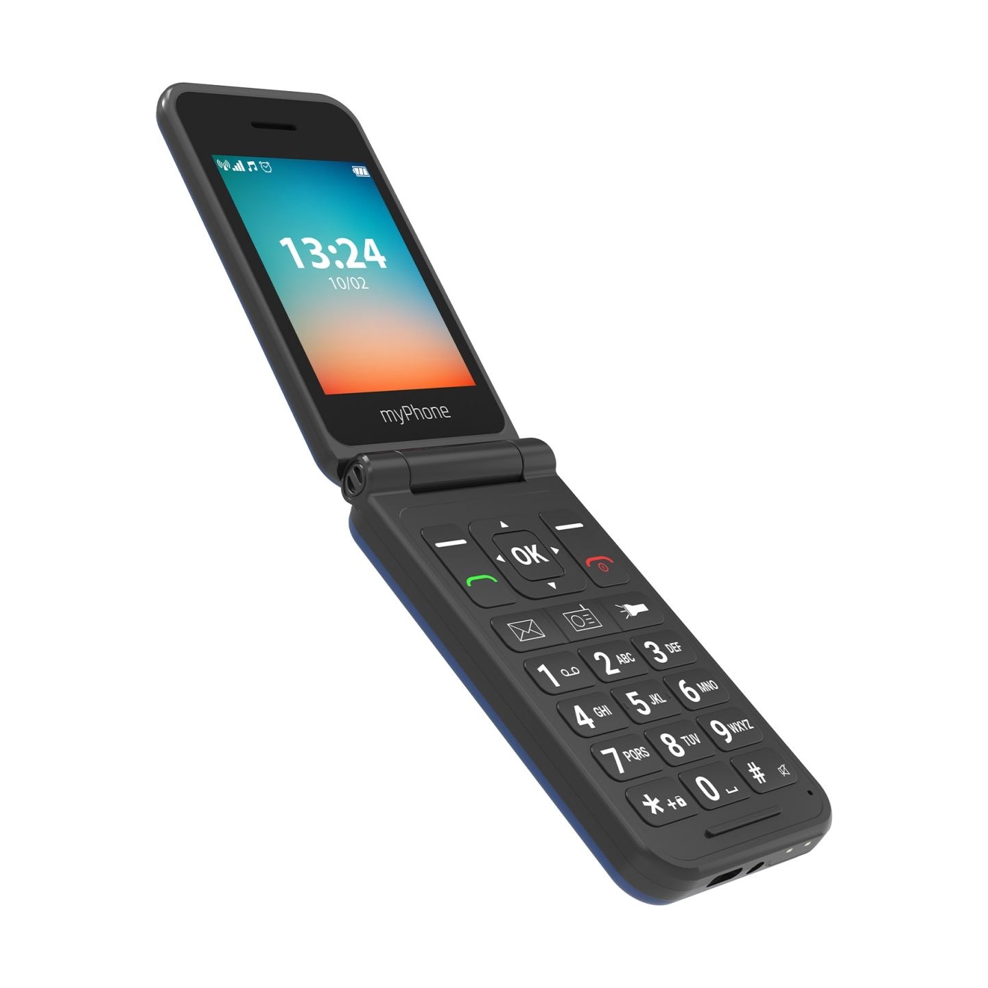 Myphone Flip | LTE | Navy Blue | 2.8 " | TFT | 48 MB | 128 MB | 3G | Bluetooth | 2.1 | USB version Type-C | Built-in camera | Ma