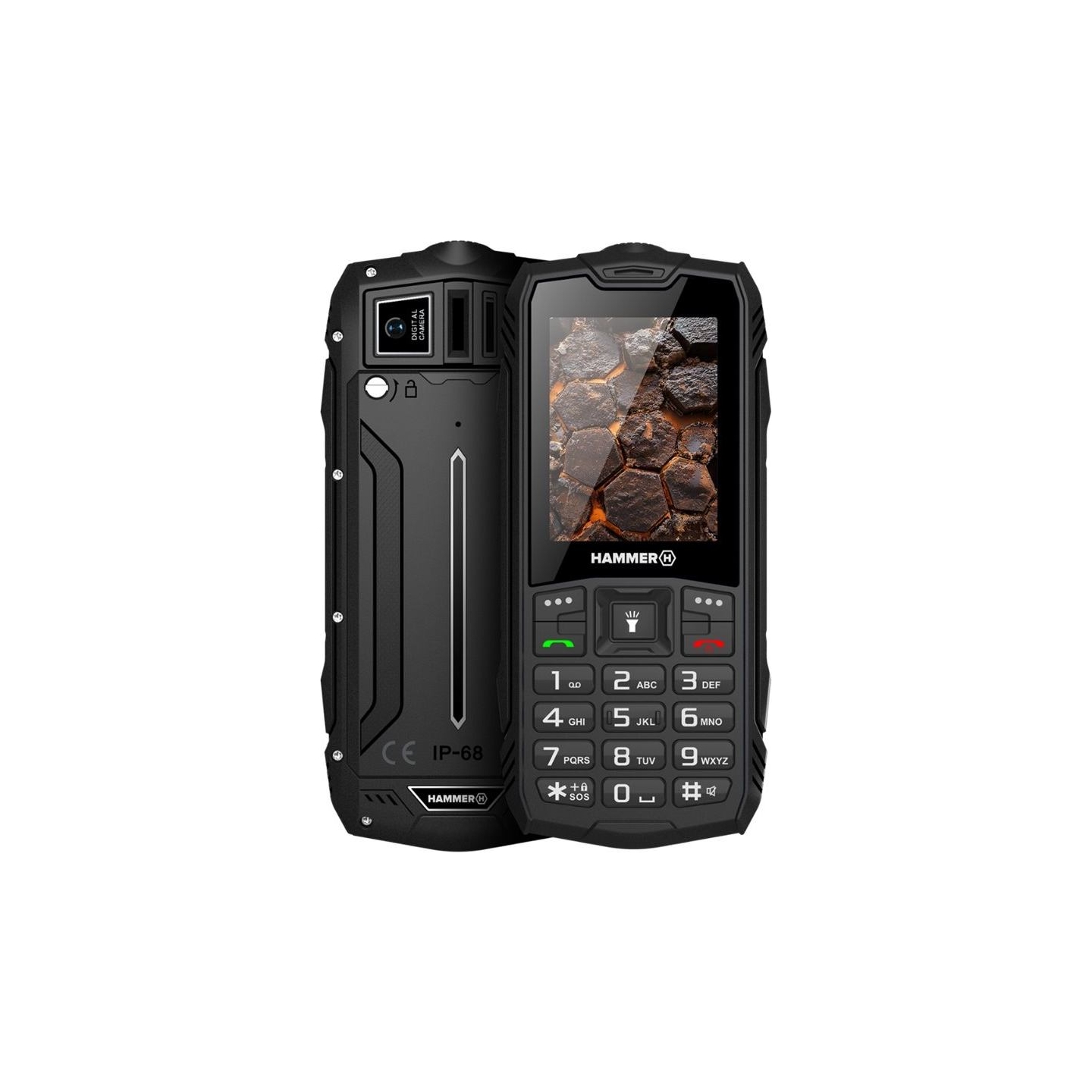 Hammer ROCK LTE | Black | 2.4 " | IPS | 48 MB | 128 MB | Dual SIM | 3G | Main camera resolution 2 MP | 3000 mAh | USED, REFURBIS
