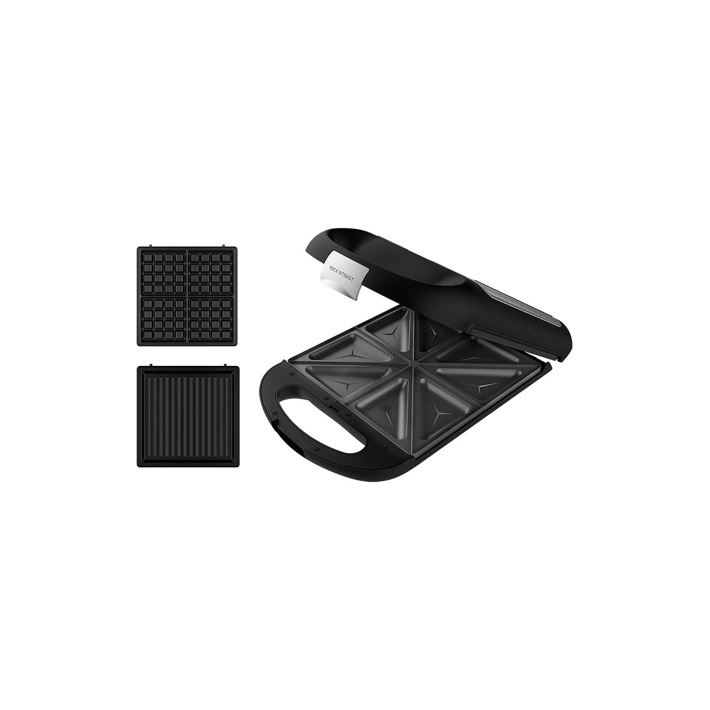 Cecotec Sandwich Maker | Rock'nToast Family 3in1 | 1500 W | Number of plates 3 | Black