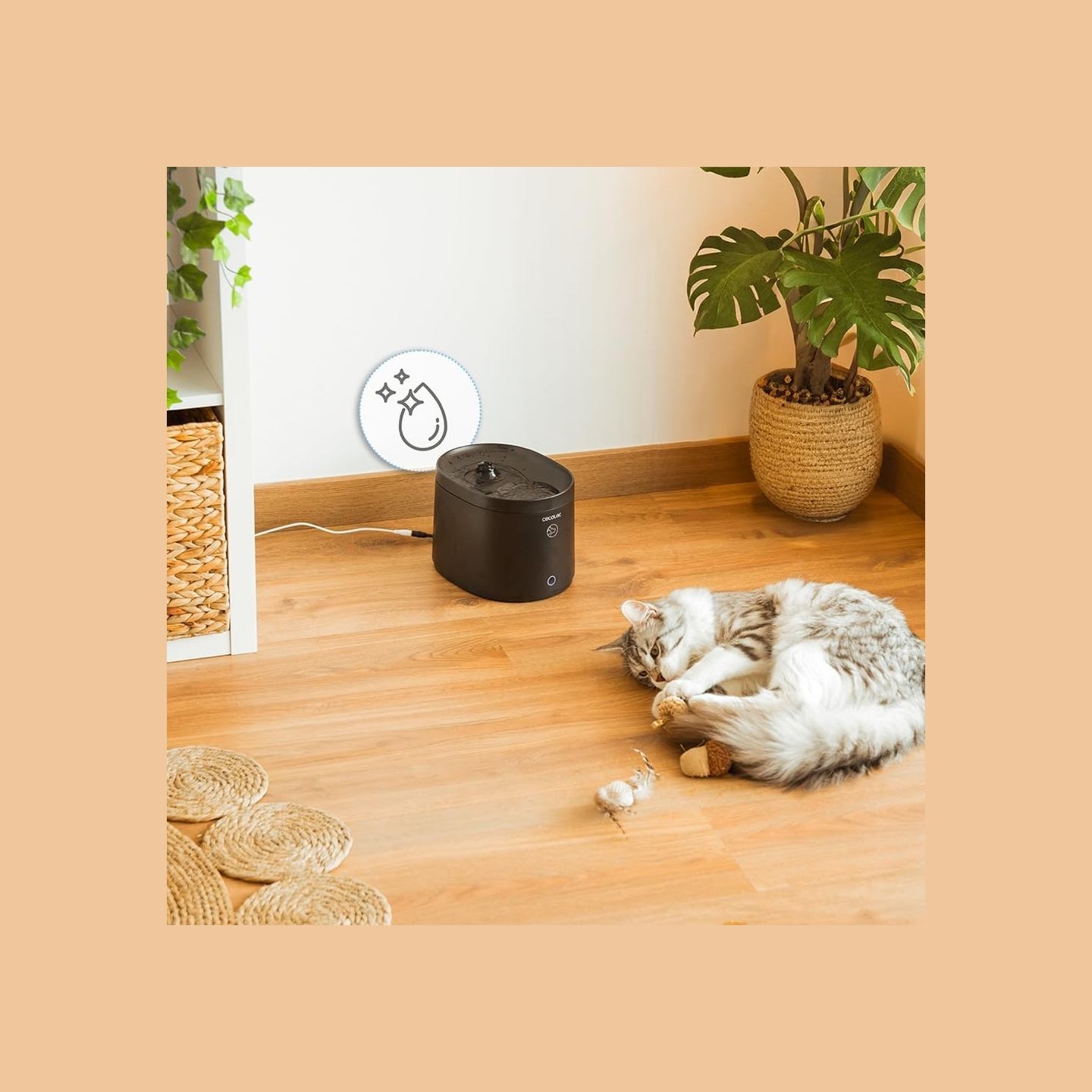 Cecotec Smart Pet Fountain | Pumba 2500 Refresh | Capacity 2.5 L | Black