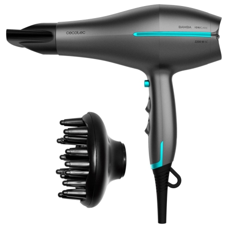 Cecotec Hair dryer | IoniCare 5300 Maxi Aura Black | 2200 W | Number of temperature settings 3 | Ionic function | Black/Grey | D