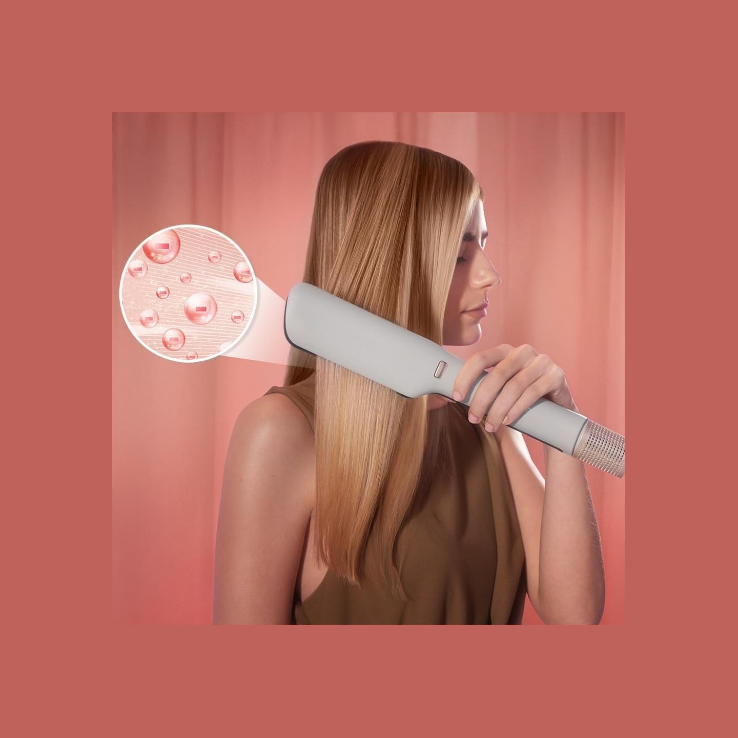 Cecotec Hair Straightener | Air Lisse Champagne | Ceramic heating system | Ionic function | Temperature (max) 230 °C | Temperatu