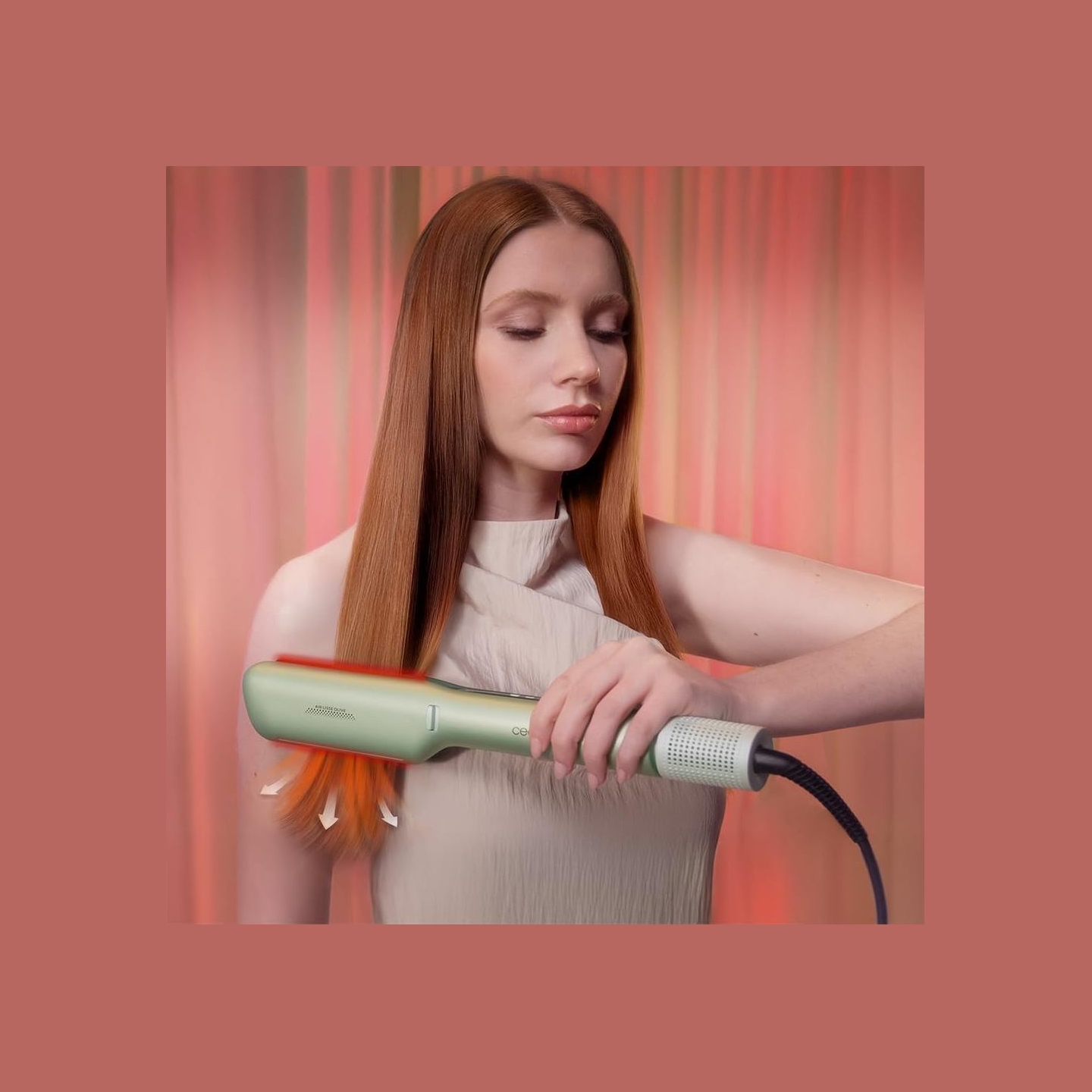 Cecotec Hair Straightener | Air Lisse Champagne | Ceramic heating system | Ionic function | Temperature (max) 230 °C | Temperatu