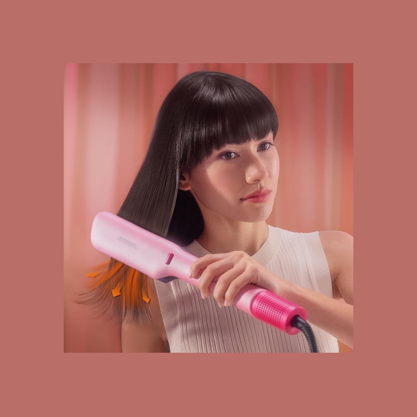 Cecotec Hair Straightener | Air Lisse Champagne | Ceramic heating system | Ionic function | Temperature (max) 230 °C | Temperatu