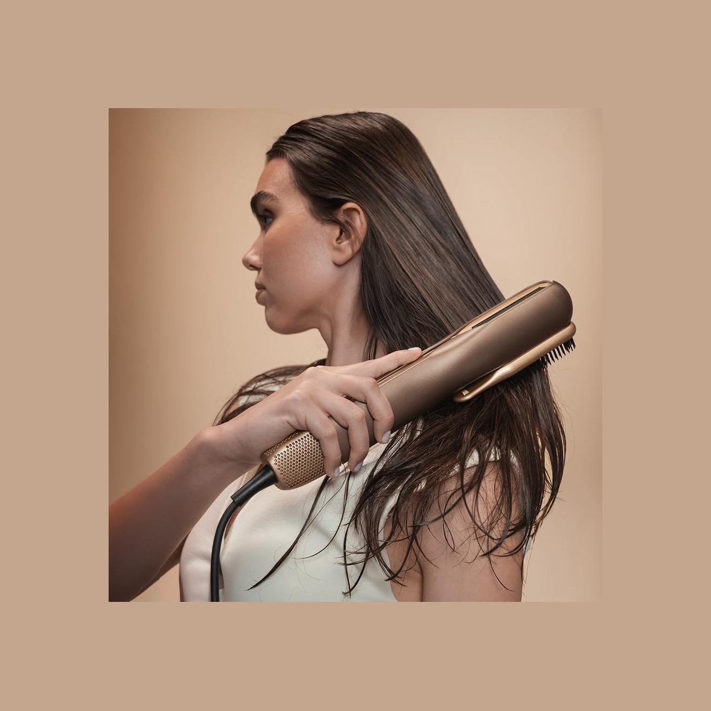 Cecotec Air Straightener | AirLisse 2in1 ForceDry Champagne | Ceramic heating system | Number of heating levels 4 | 1000 W | Bei