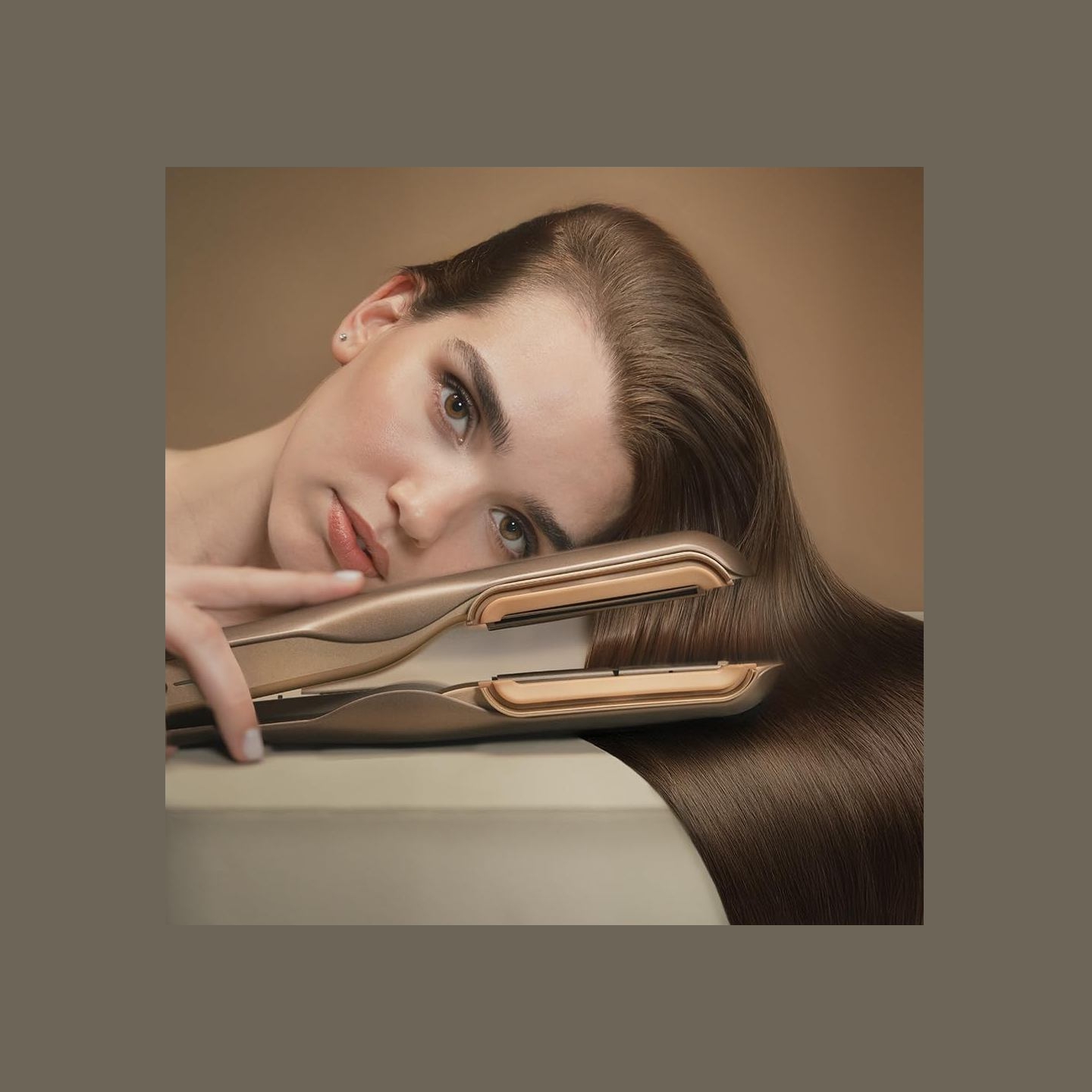 Cecotec Air Straightener | AirLisse 2in1 ForceDry Champagne | Ceramic heating system | Number of heating levels 4 | 1000 W | Bei