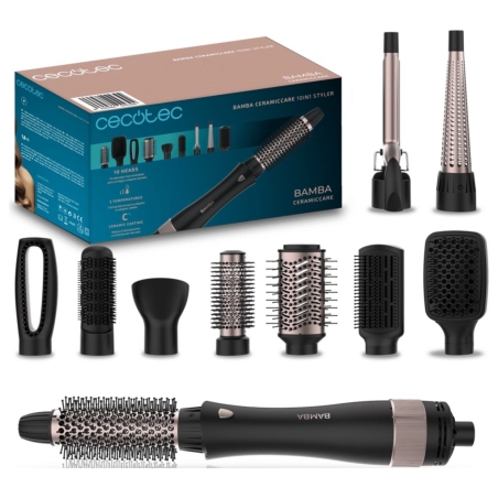 Cecotec Air brush | CeramicCare 10in1 Styler 10-in-1 | Number of heating levels 3 | 1000 W | Black