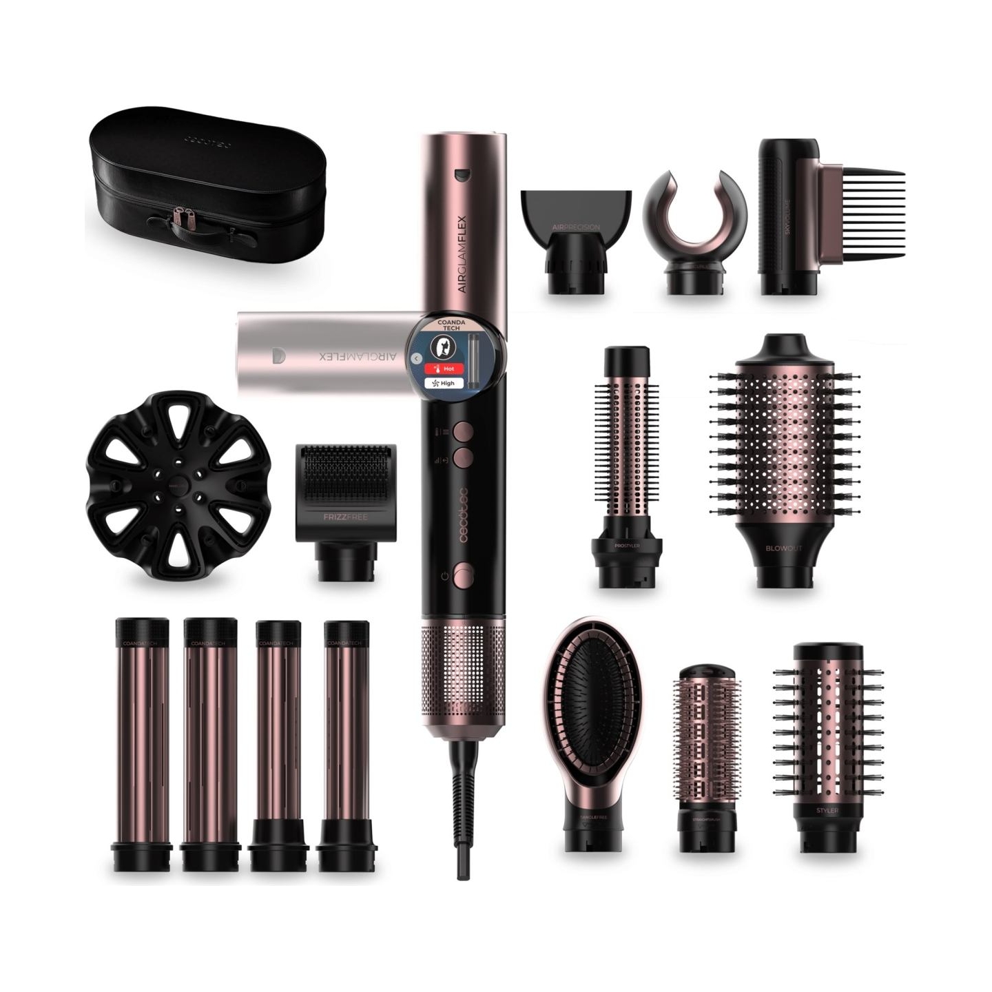 Cecotec Styling Brush | AirGlam 14in1 Flex Black | Ion conditioning | Barrel diameter 32 mm/35 mm | 1400 W | Black