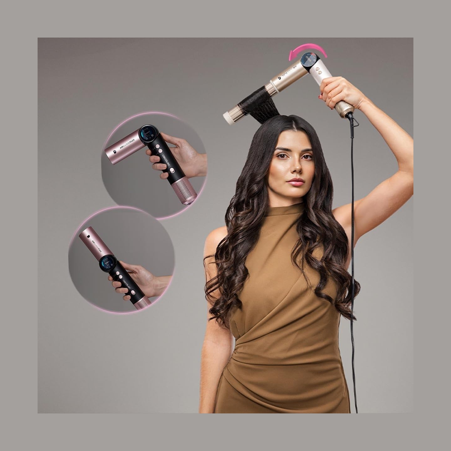 Cecotec Styling Brush | AirGlam 14in1 Flex Black | Ion conditioning | Barrel diameter 32 mm/35 mm | 1400 W | Black