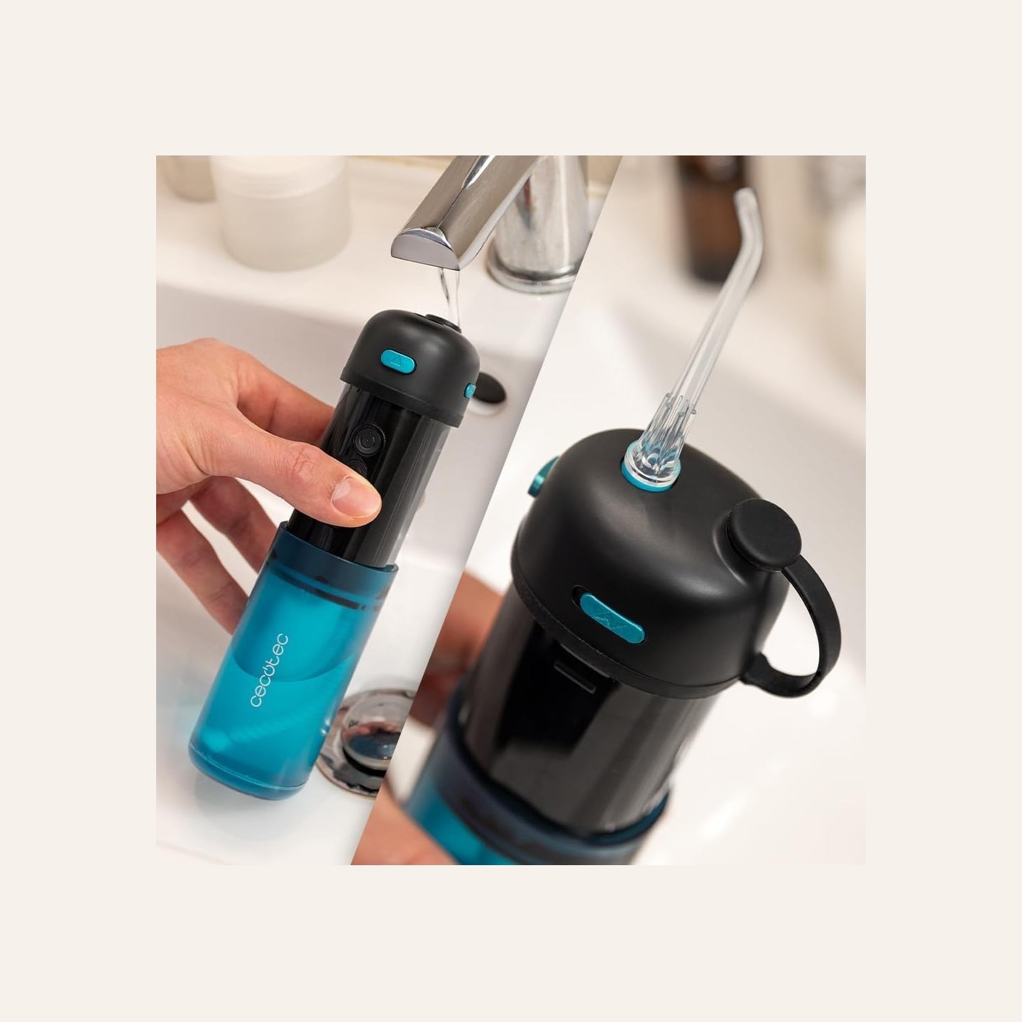 Cecotec Oral Irrigator | ToothCare Jet Splash | 150 ml | Black/Blue | Number of heads 2