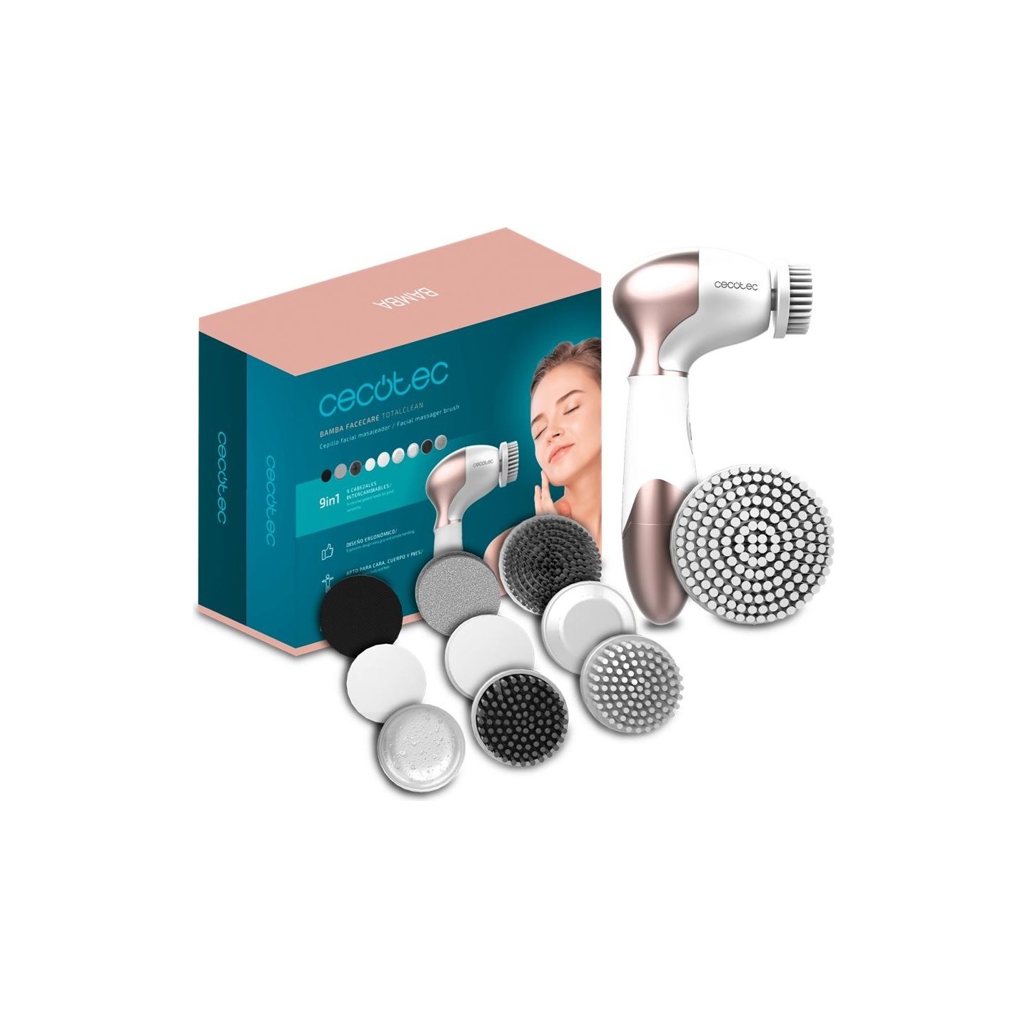 Cecotec Facial cleansing brush | FaceCare TotalClean | Facial brush | White
