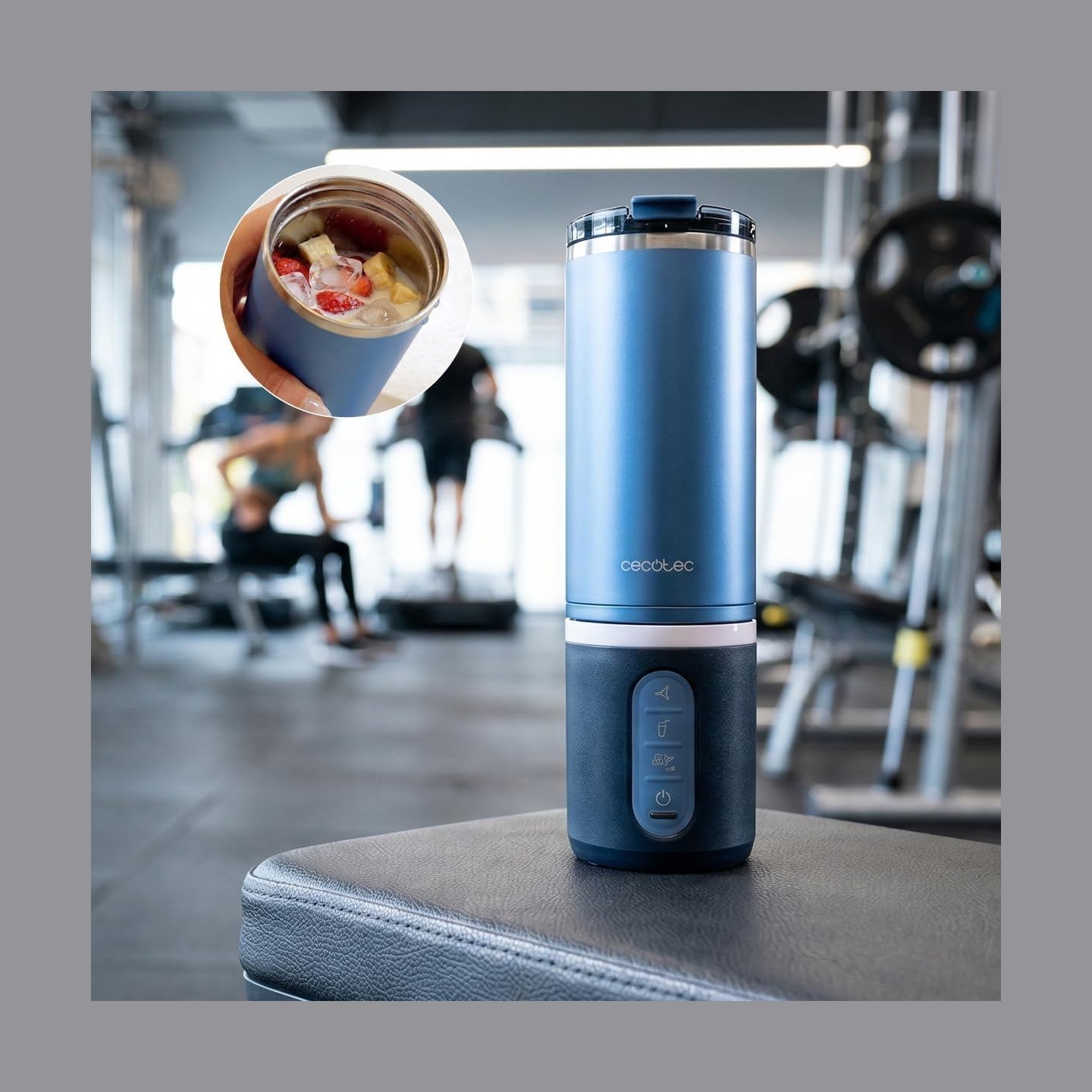Cecotec Blender | Power Titanium Shake2Go | Portable | 180 W | Jar material BPA-free | Jar capacity 0.6 L | Dark Steel