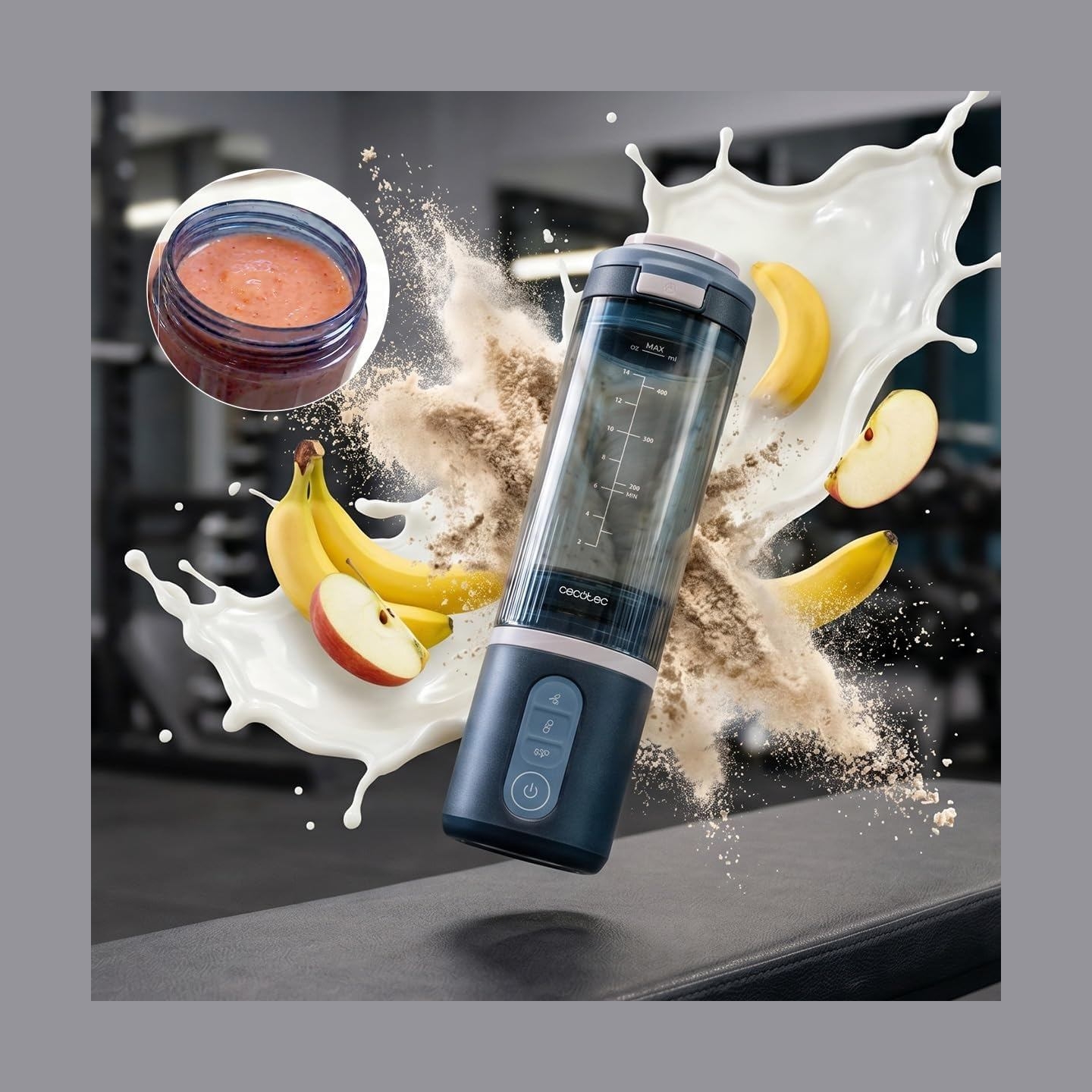 Cecotec Blender | Power Titanium Shake2Go | Portable | 180 W | Jar material BPA-free | Jar capacity 0.6 L | Lagoon