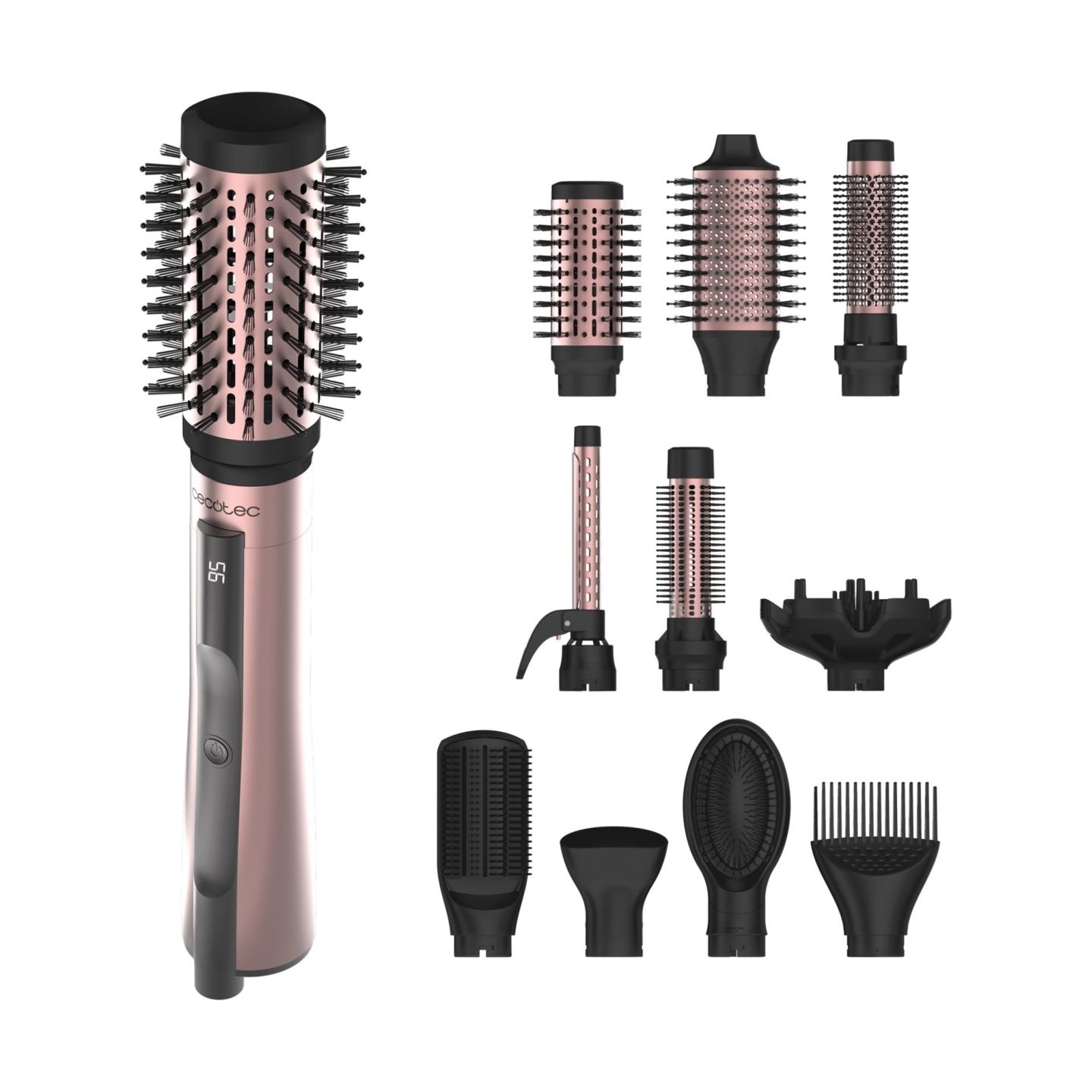 Cecotec Air Brush | CeramicCare 10in1 AirBrush | Ion conditioning | Number of heating levels 3 | 1200 W | Black/Pink