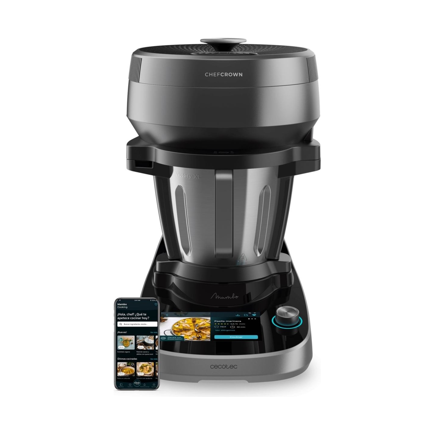 Cecotec Mambo CooKing Victory | Multifunctional Robot | 1700 W | Number of speeds 19 | Bowl capacity 4.5 L | Black/Grey
