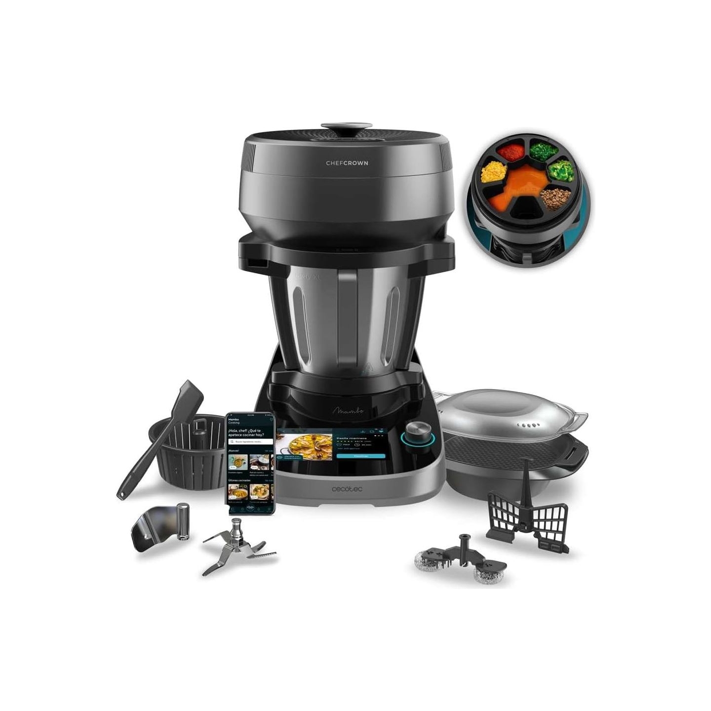 Cecotec Mambo CooKing Victory | Multifunctional Robot | 1700 W | Number of speeds 19 | Bowl capacity 4.5 L | Black/Grey