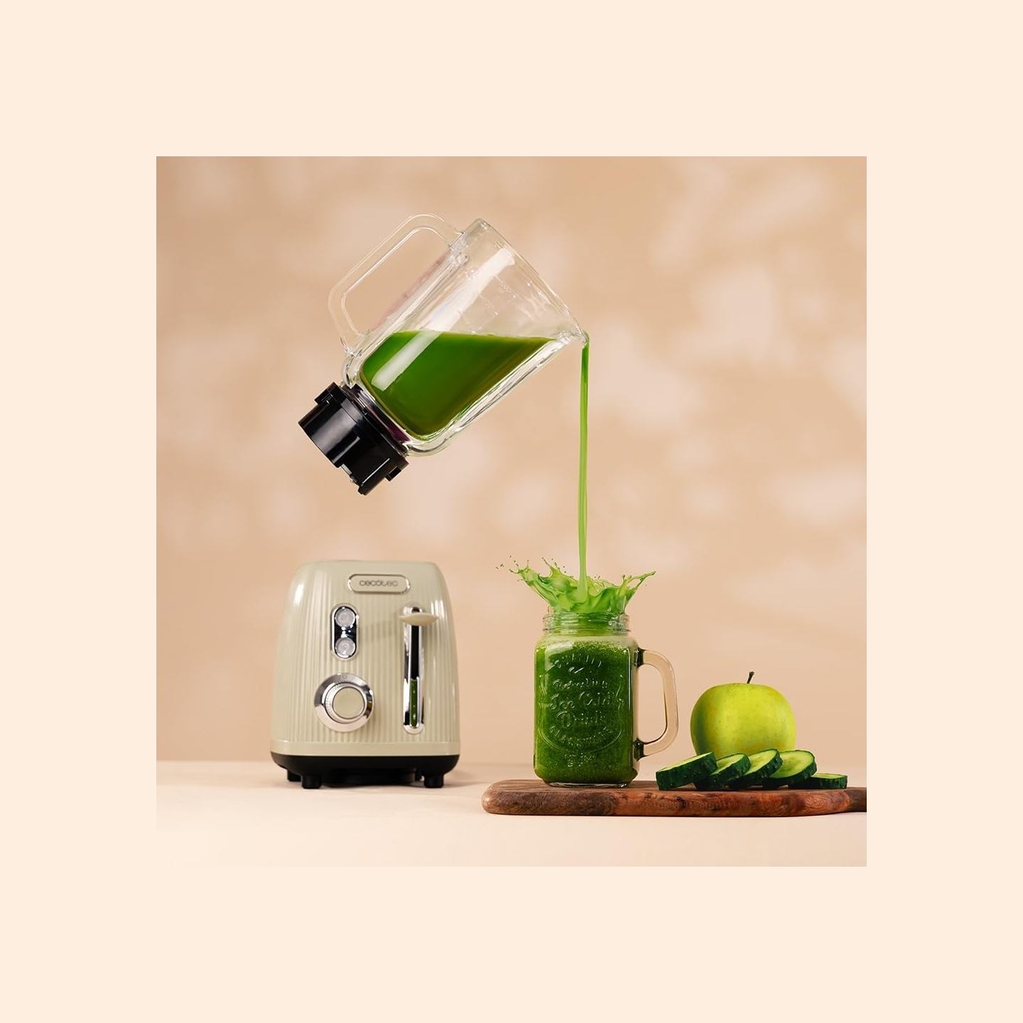 Cecotec Blender | Power Black Titanium RetroGreen | Tabletop | 1200 W | Jar capacity 1.5 L | Jar material Glass | Green