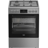 Beko Cooker | FBMA61330GXDT | Hob type Gas | Oven type Electric | Stainless Steel | Width 60 cm | Grilling | LED | Depth 60 cm |