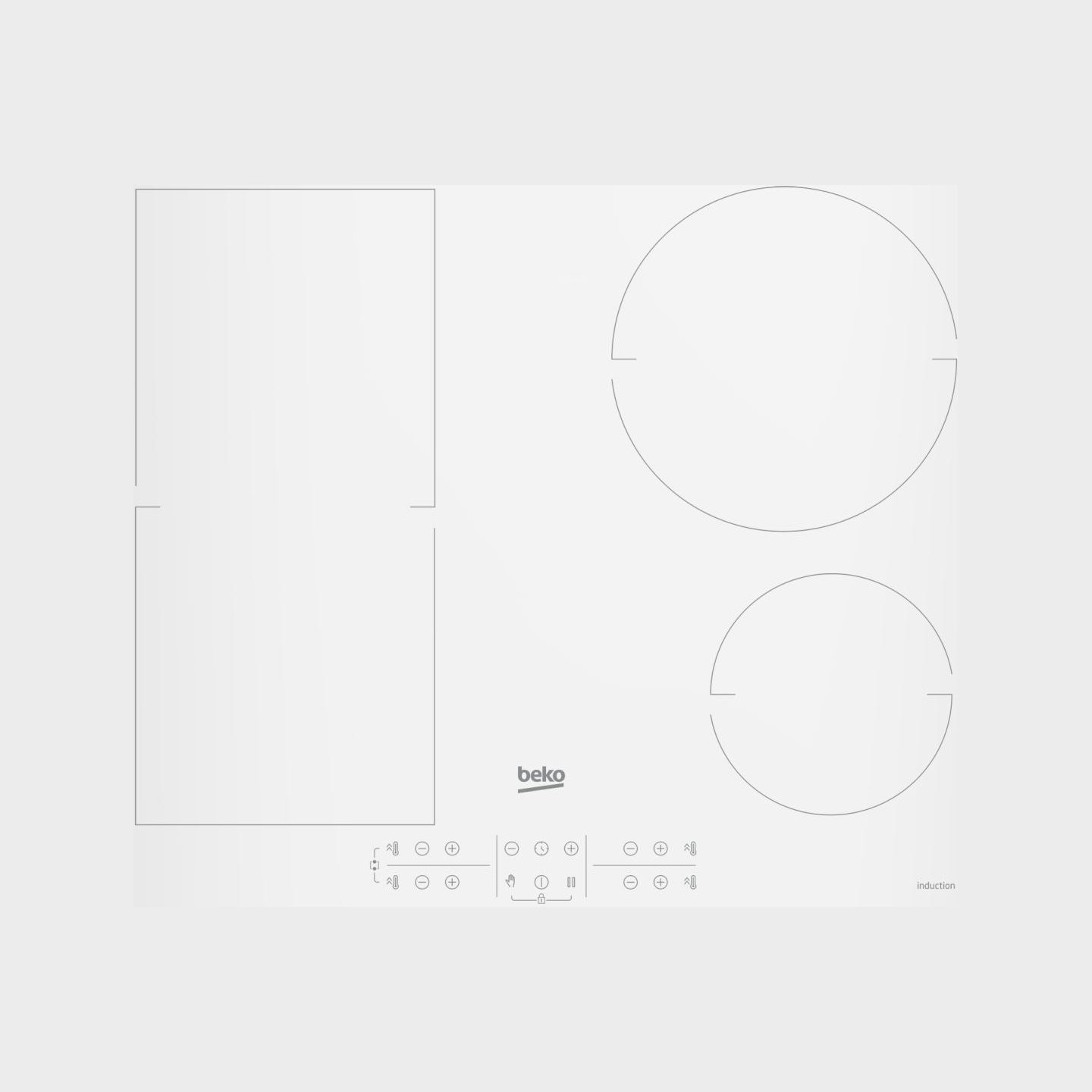 Beko Hob | HII64200FMTW | Induction | Number of burners/cooking zones 4 | Touch control | Timer | White