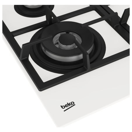 Beko Hob | HILW64225SW | Gas | Number of burners/cooking zones 4 | Knob | White