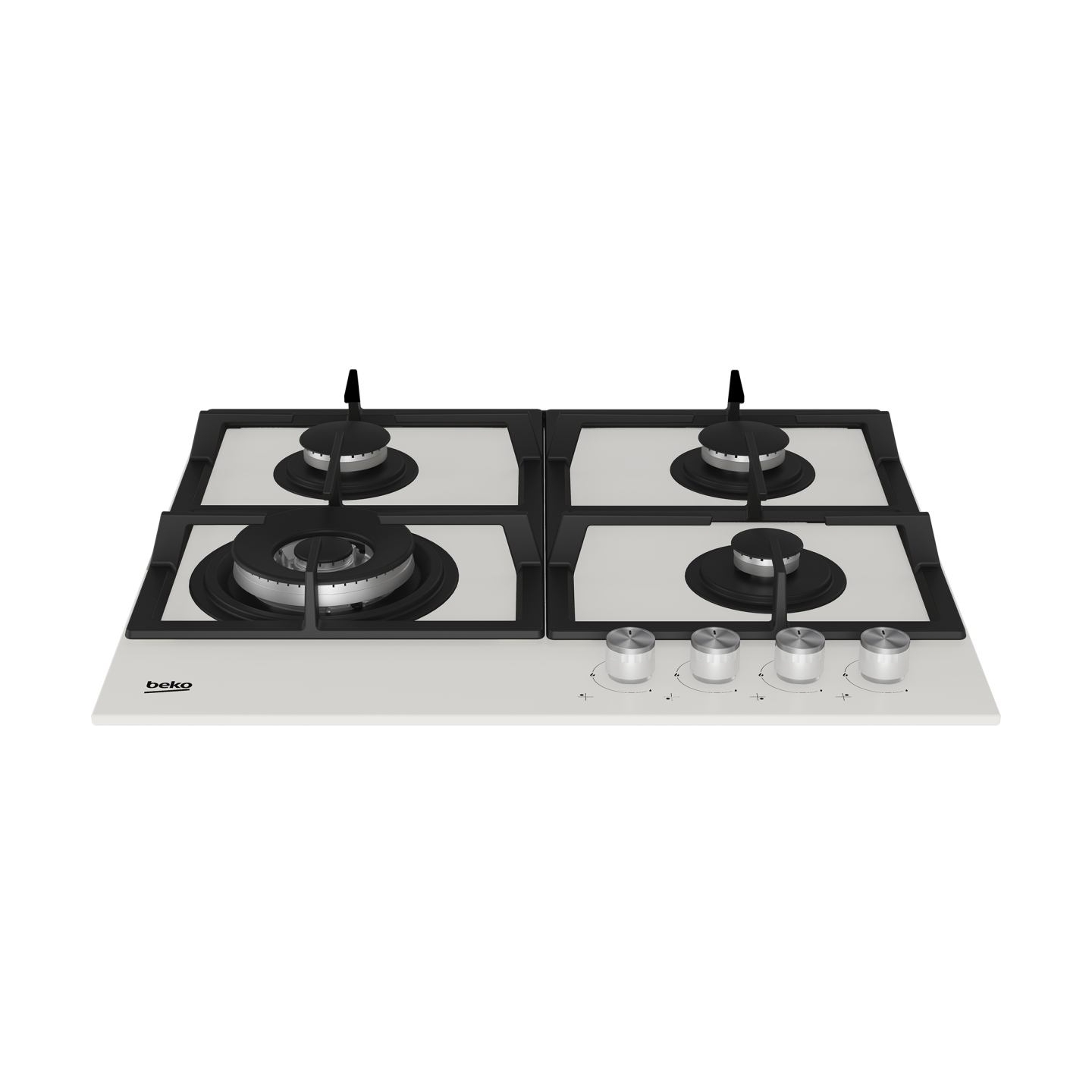 Beko Hob | HILW64225SW | Gas | Number of burners/cooking zones 4 | Knob | White