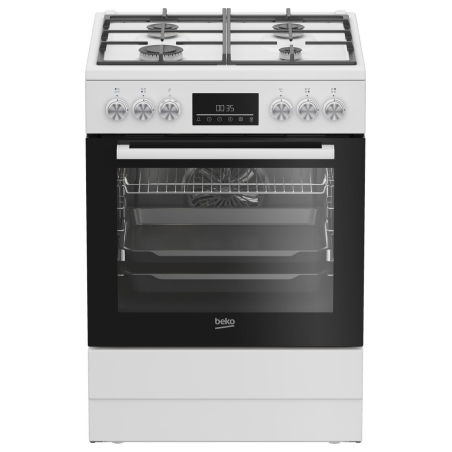 Beko Cooker | FBM62330GWDTN | Hob type Gas | Oven type Electric | White | Width 60 cm | Grilling | LED | Depth 60 cm | 72 L