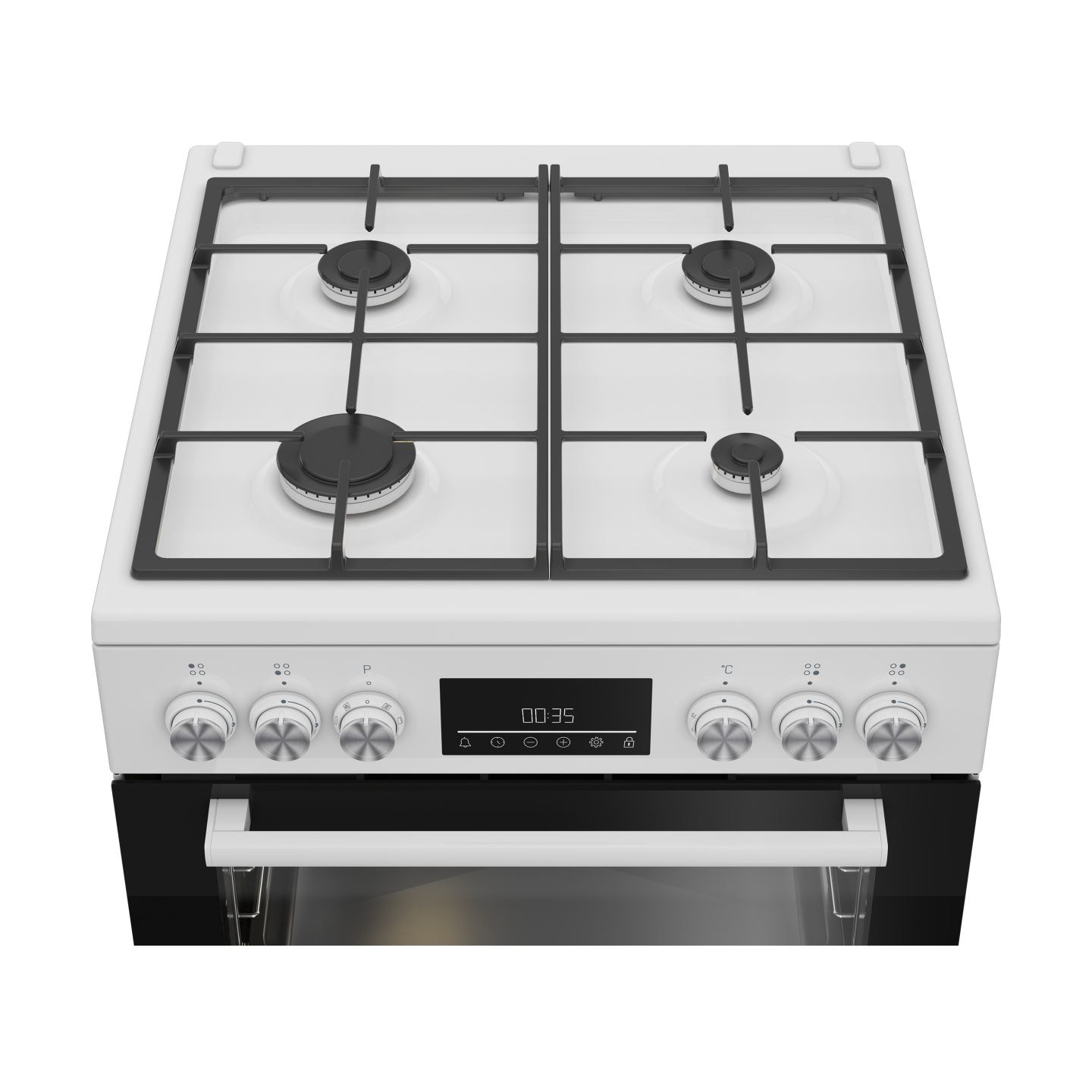 Beko Cooker | FBM62330GWDTN | Hob type Gas | Oven type Electric | White | Width 60 cm | Grilling | LED | Depth 60 cm | 72 L