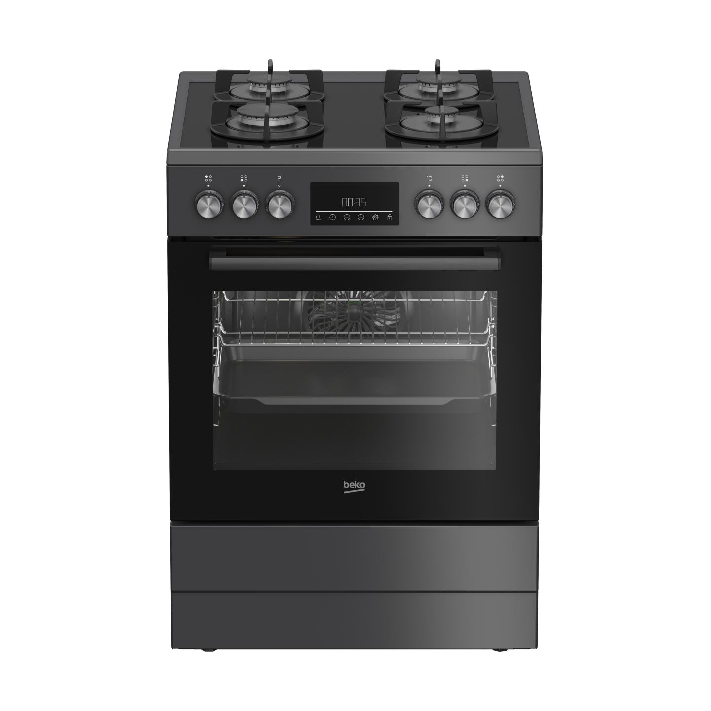 Beko Cooker | FBM62330GADSN | Hob type Gas | Oven type Electric | Grey | Width 60 cm | Grilling | LED | Depth 60 cm | 72 L