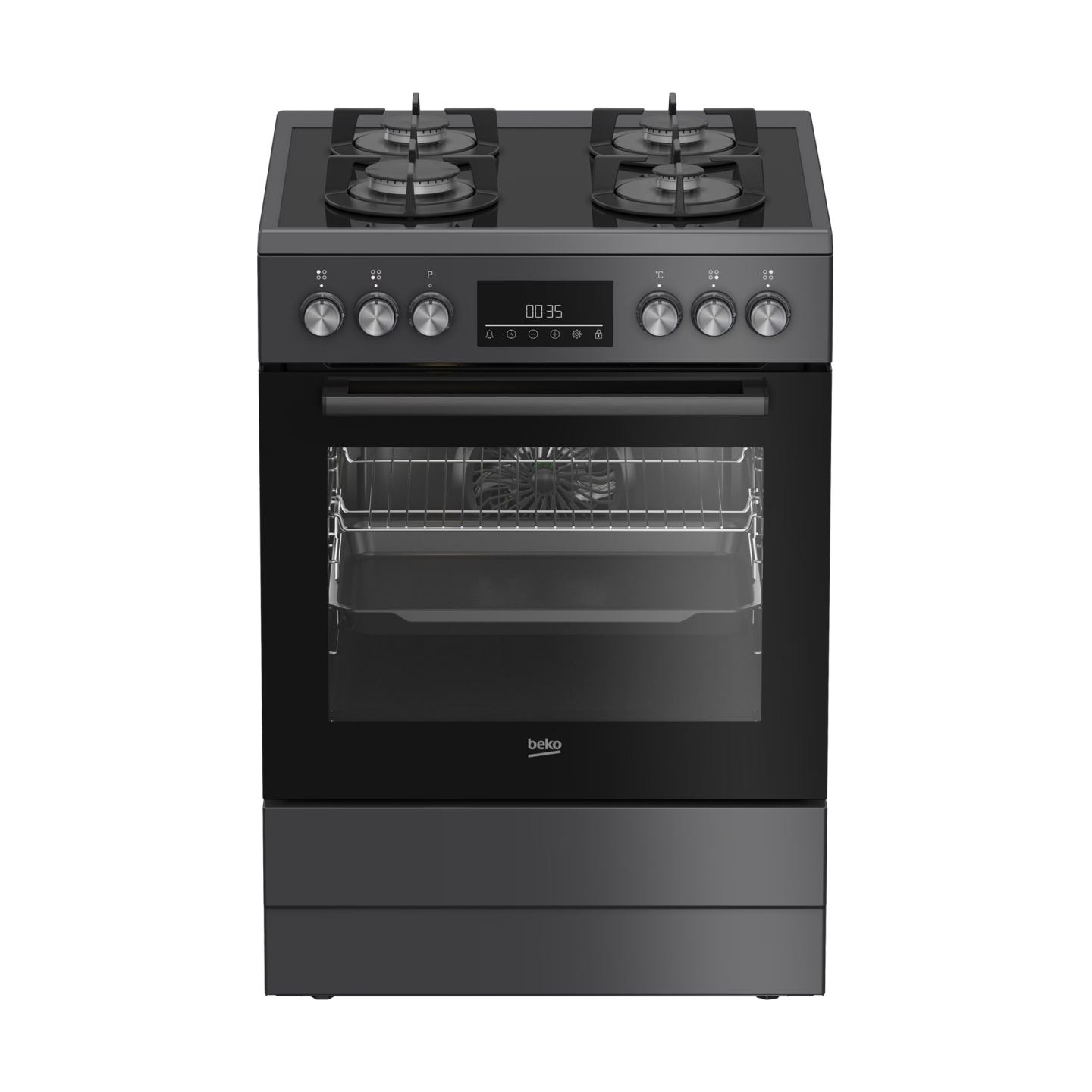Beko Cooker | FBM62330GADSN | Hob type Gas | Oven type Electric | Grey | Width 60 cm | Grilling | LED | Depth 60 cm | 72 L
