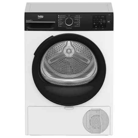 Beko Dryer Machine | BM3T37249WBB | Energy efficiency class C | Front loading | 7 kg | Digital | Depth 54.5 cm | White