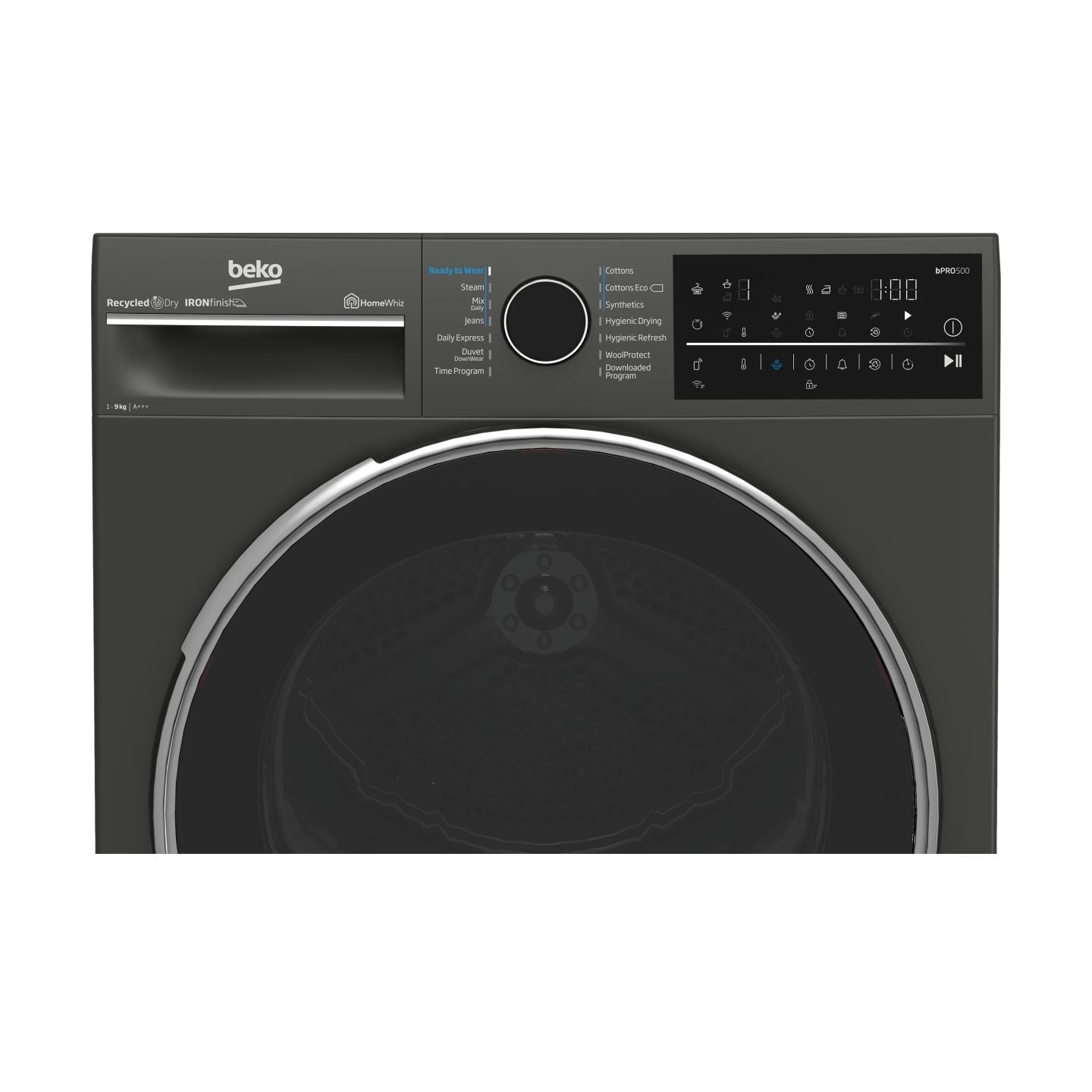Beko Dryer Machine | B5T89243M | Energy efficiency class C | Front loading | 9 kg | Heat pump | Digital | Depth 67 cm | Steam fu