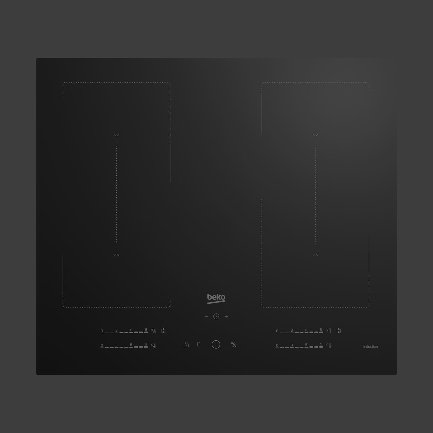 Beko Hob | HII64720QUF2T | Induction | Number of burners/cooking zones 4 | Touch | Timer | Black
