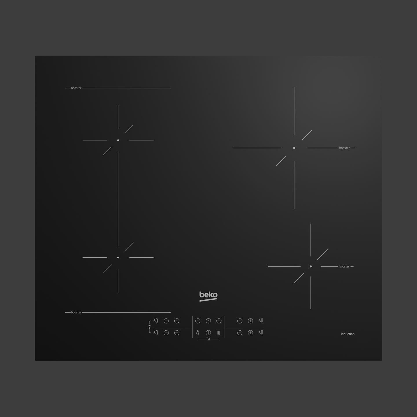 Beko Hob | HII64200SFMT | Induction | Number of burners/cooking zones 4 | Touch | Timer | Black
