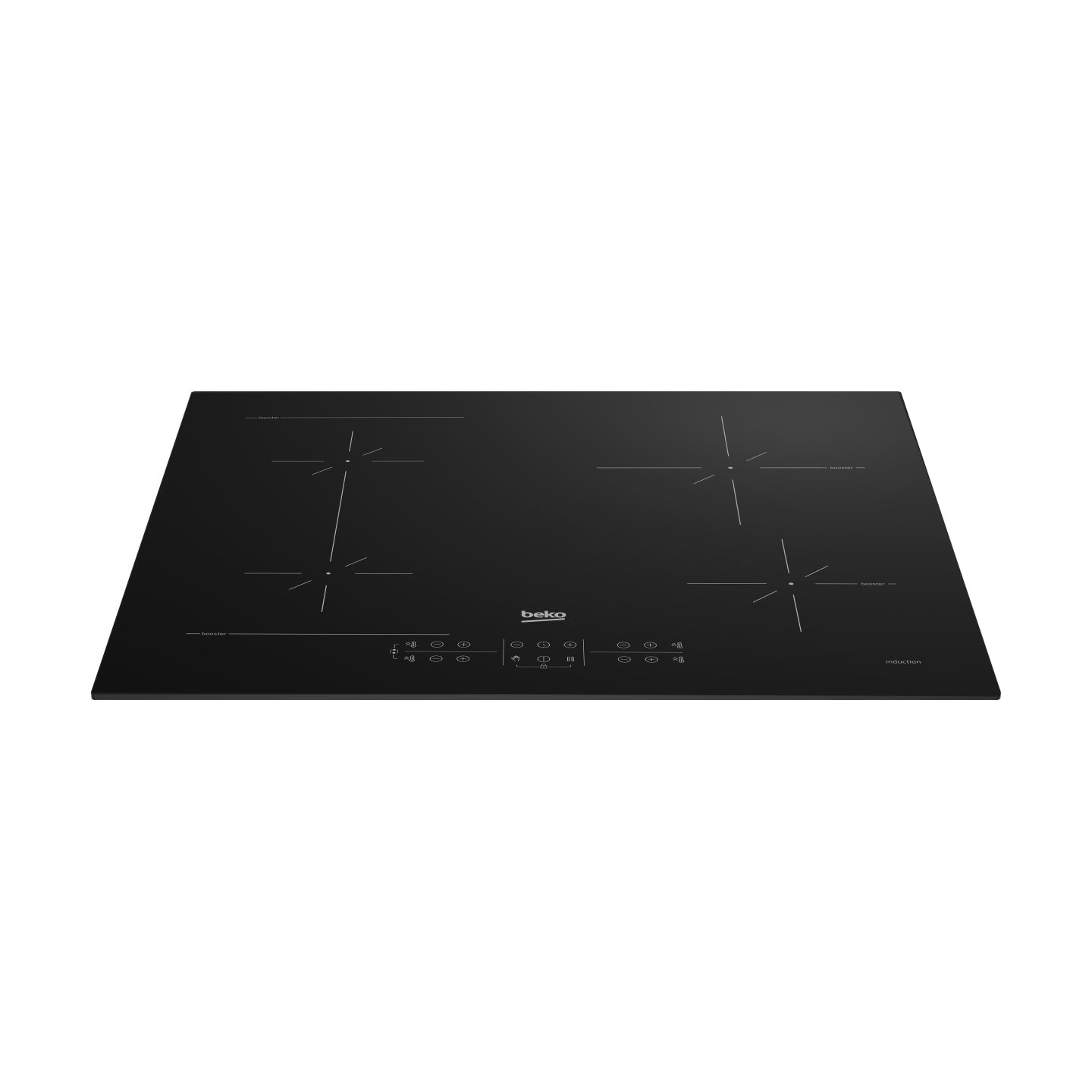 Beko Hob | HII64200SFMT | Induction | Number of burners/cooking zones 4 | Touch | Timer | Black