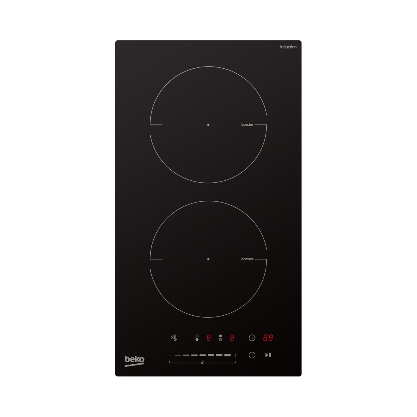 Beko Hob | HDI32400TO | Induction | Number of burners/cooking zones 2 | Touch control | Timer | Black