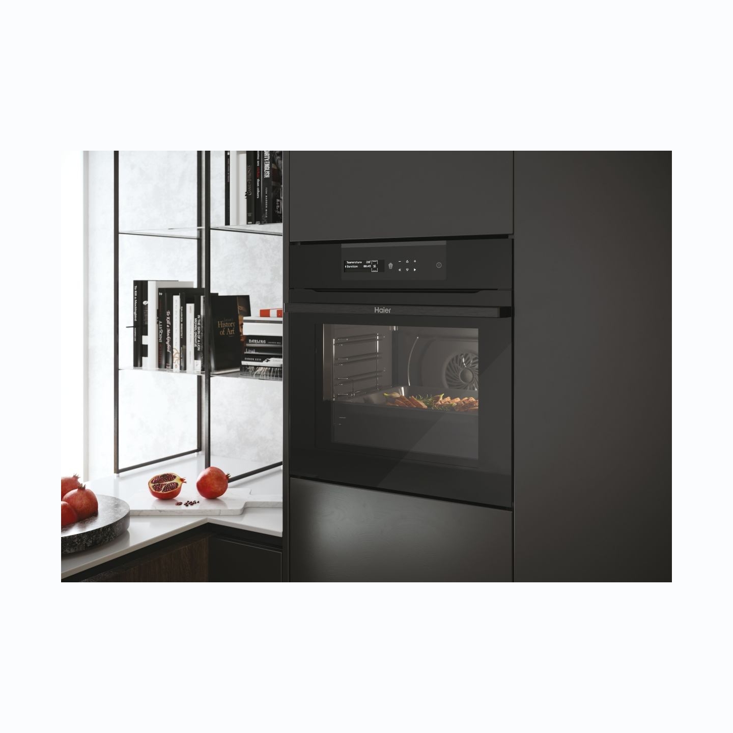 Haier Oven | HWO60SM2B9BH | 70 L | Electric | Pyrolytic/Hydrolytic | Touch | Height 59.5 cm | Width 59.5 cm | Black