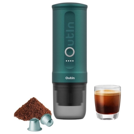 Outin Nano Espresso Machine, model OTEM-01, color Outin Teal