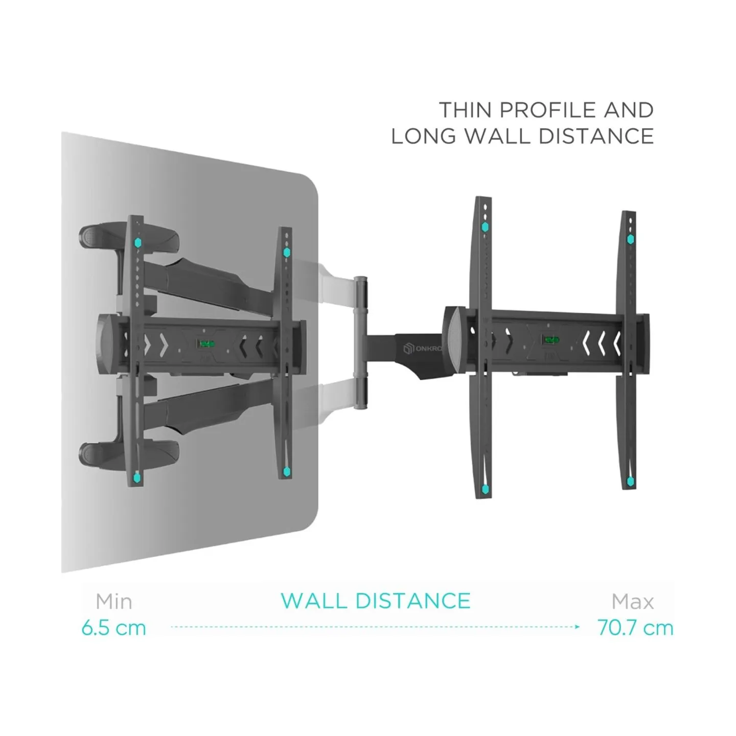 Onkron TV SET ACC WALL MOUNT /40-75"/BLACK NP47-B ONKRON
