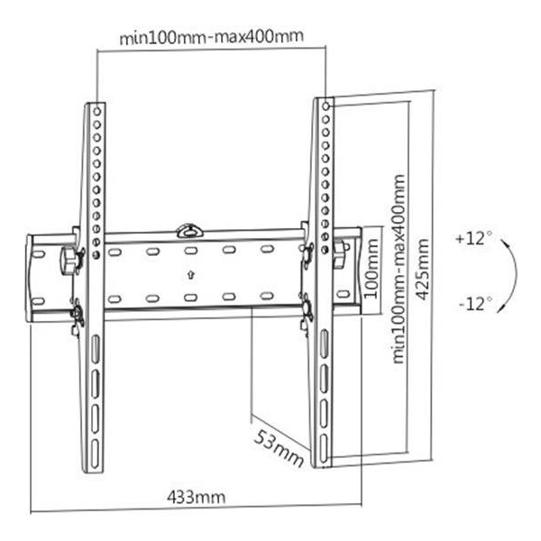 Gembird | Wall mount | WM-55T-02 | 32-55 " | Maximum weight (capacity) 40 kg | Black