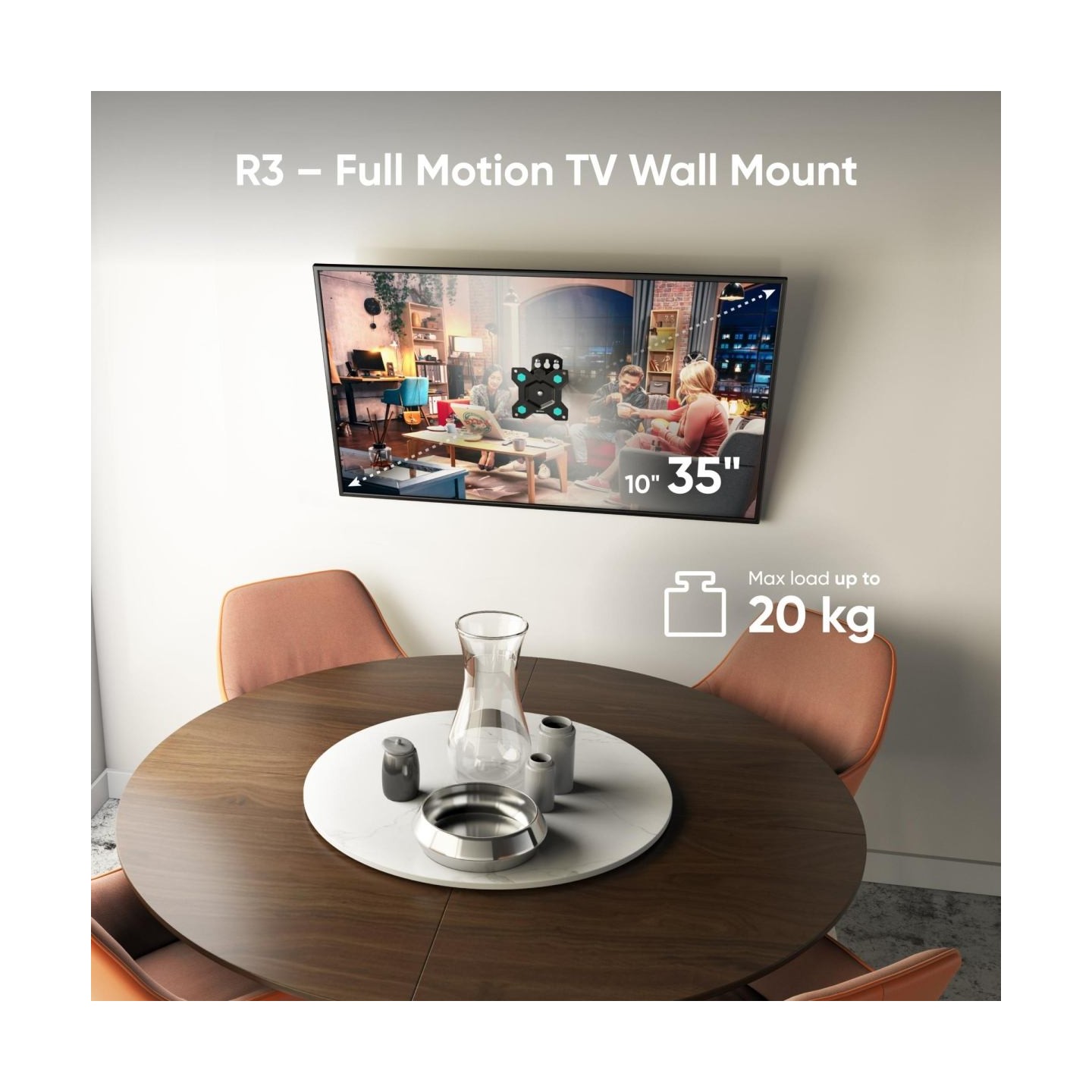 Onkron TV SET ACC WALL MOUNT /10-35"/BLACK R3-B ONKRON